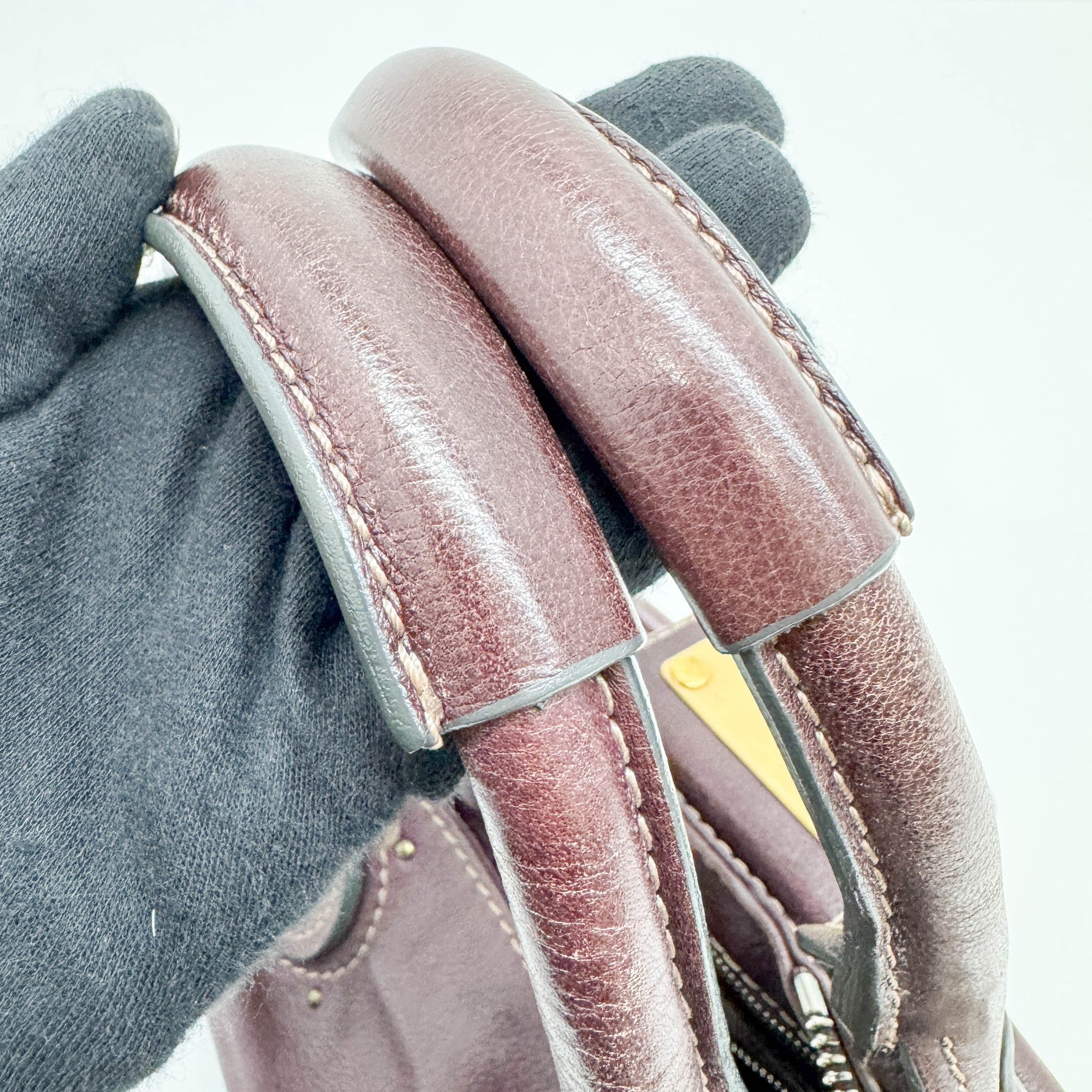 Mini Paddington Burgundy Leather Hand Bag