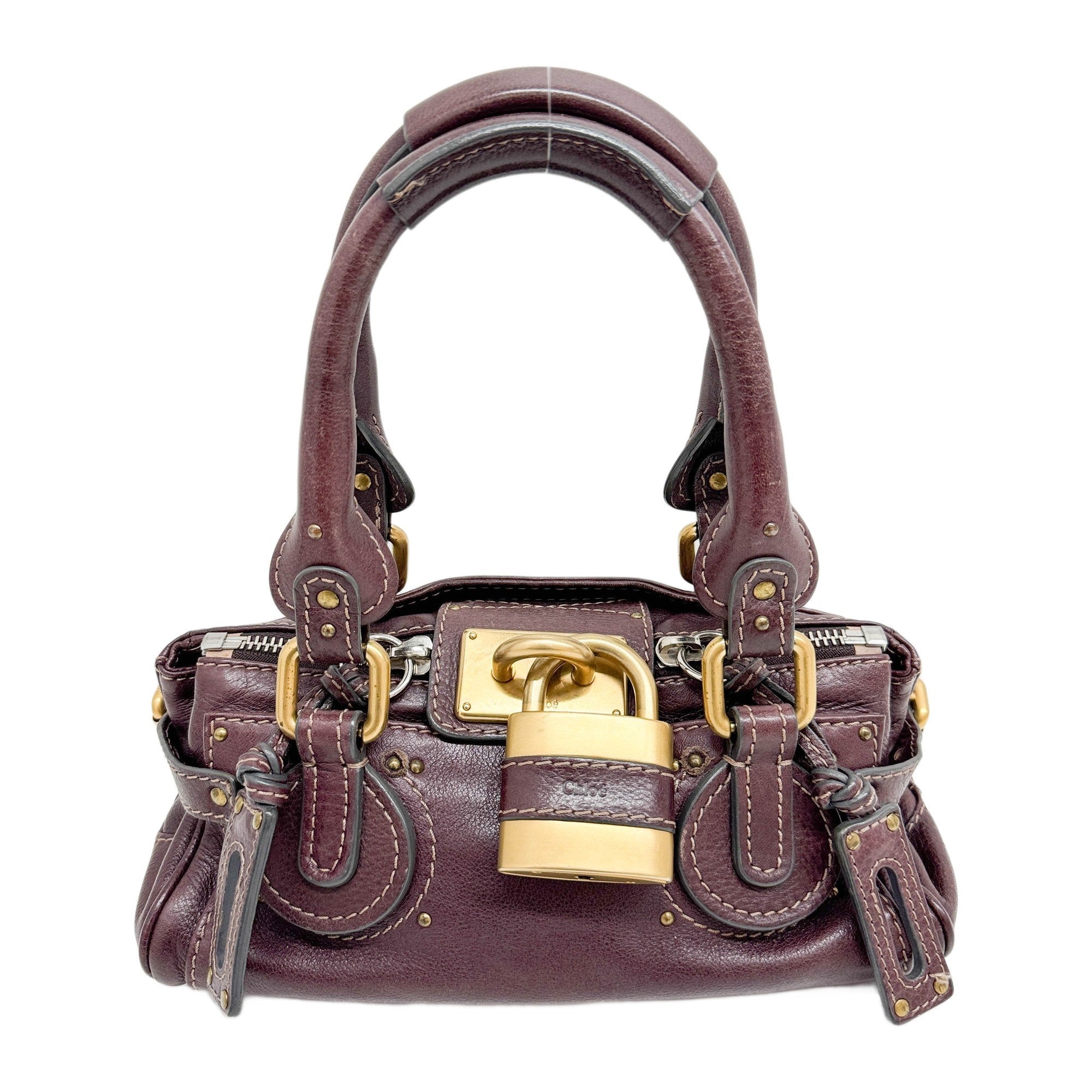 Mini Paddington Burgundy Leather Hand Bag