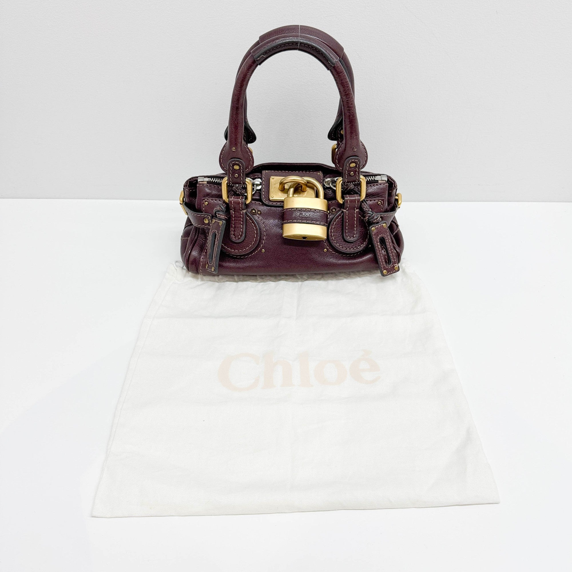 Mini Paddington Burgundy Leather Hand Bag