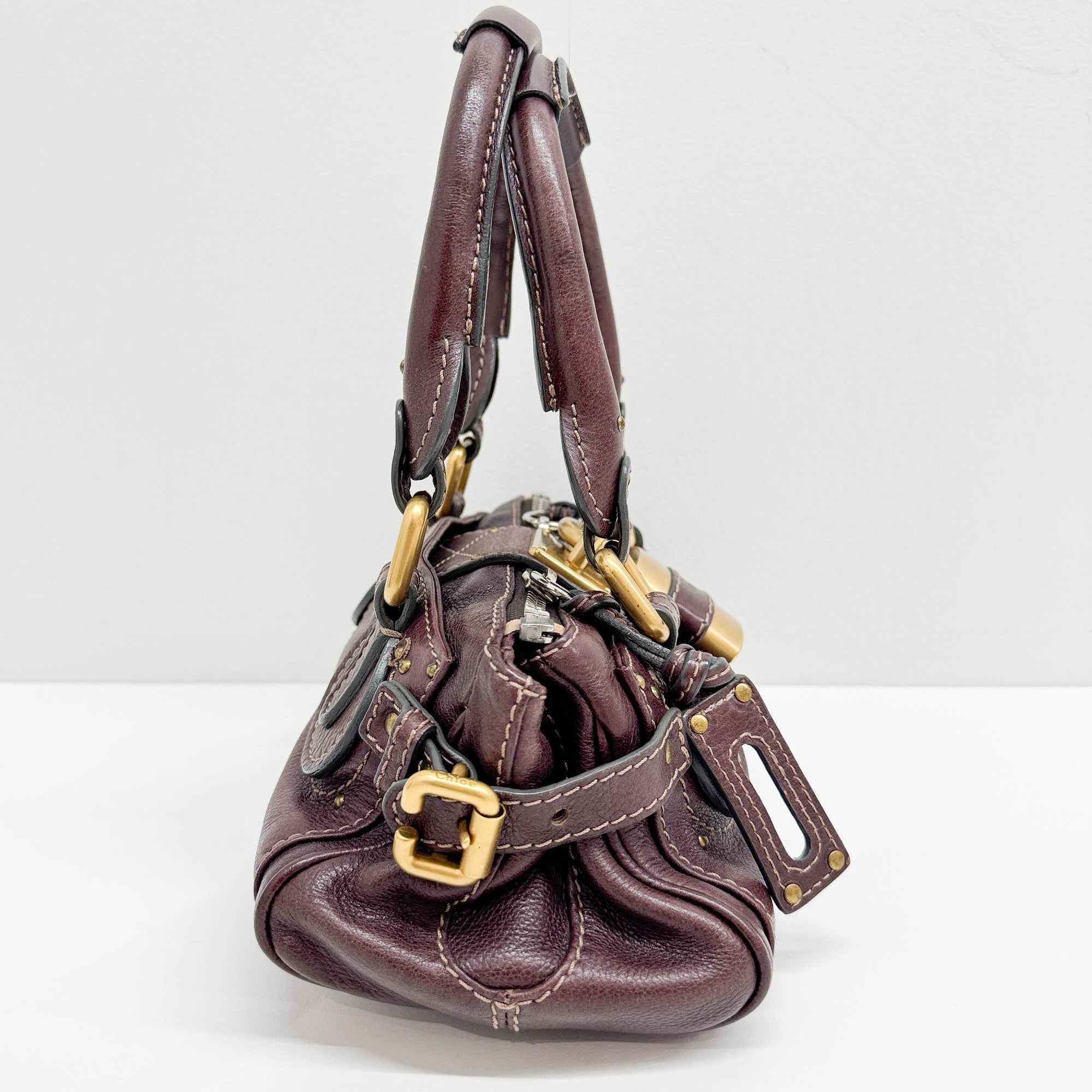 Mini Paddington Burgundy Leather Hand Bag