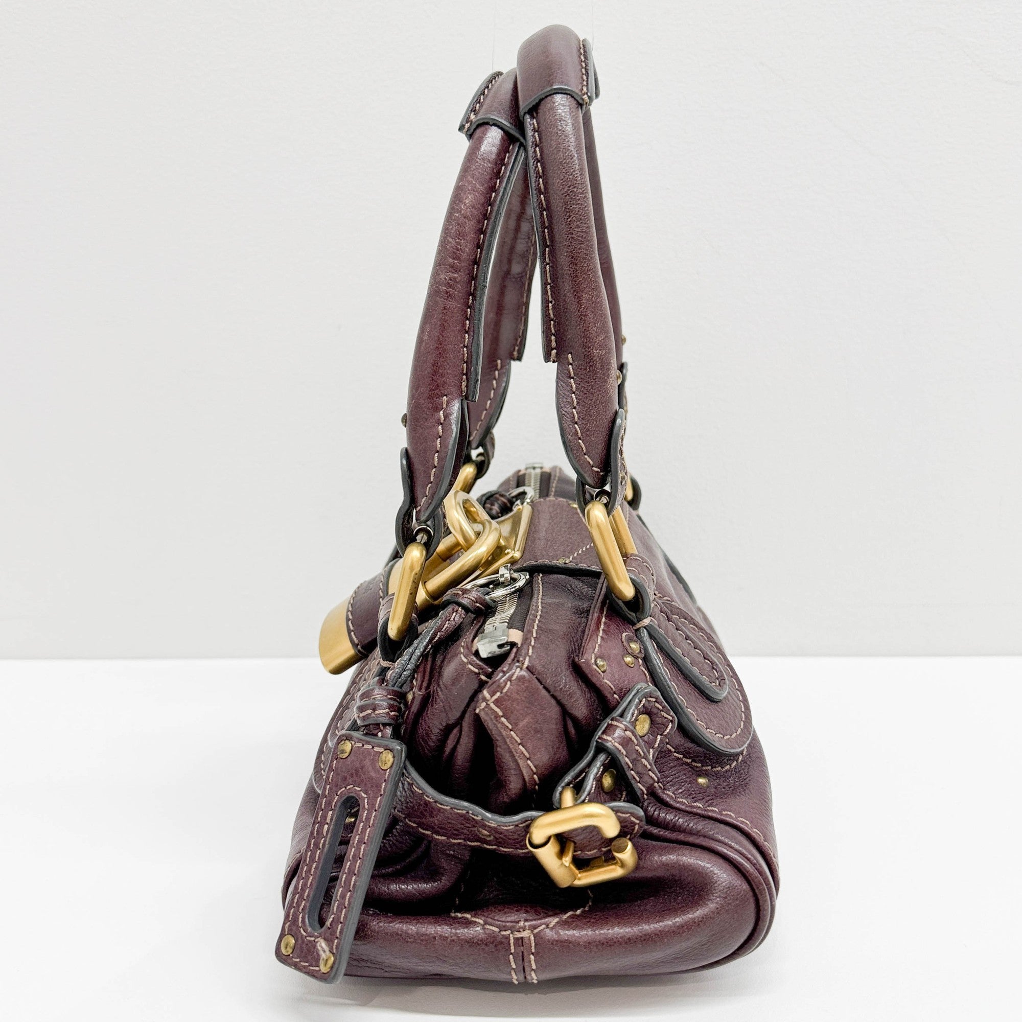 Mini Paddington Burgundy Leather Hand Bag