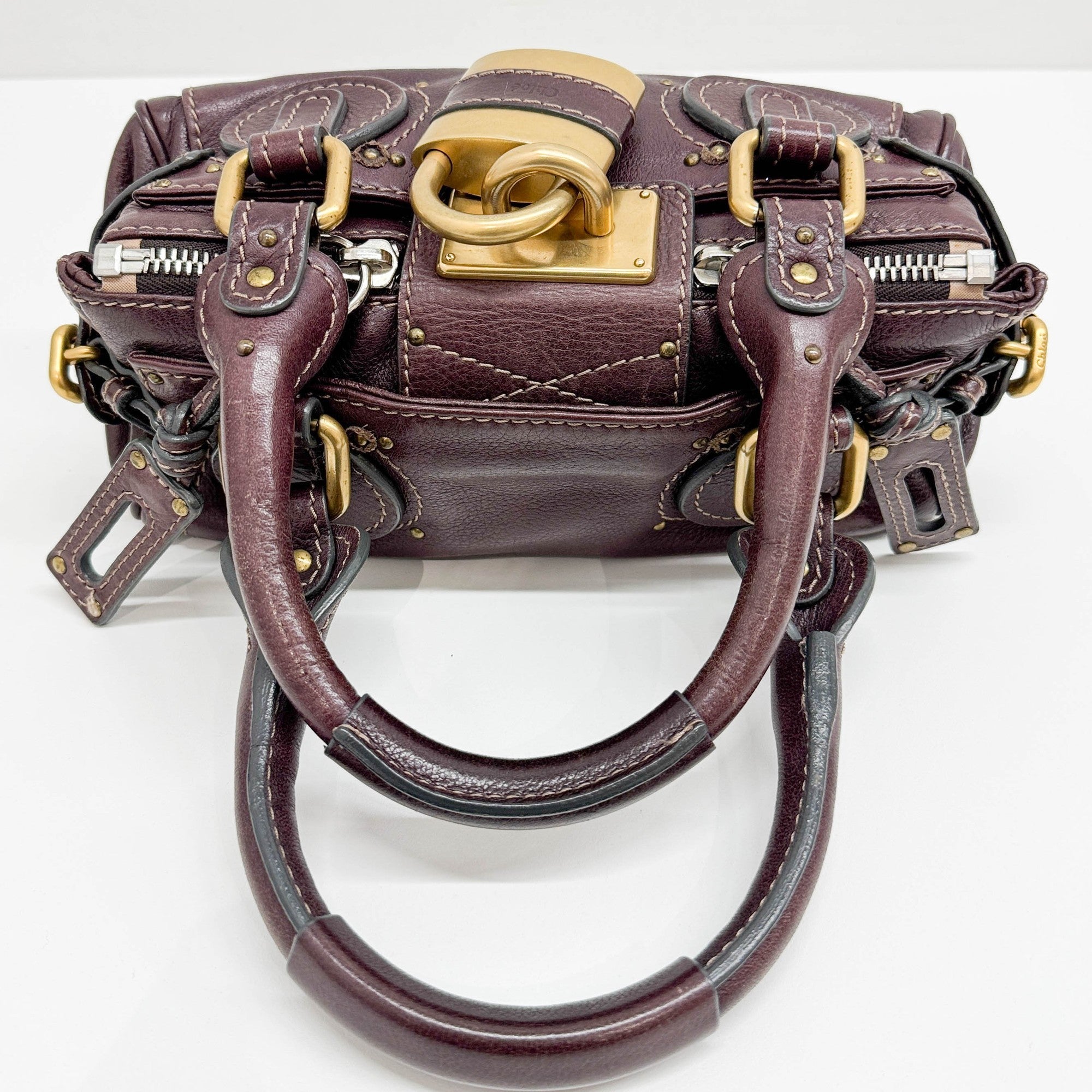 Mini Paddington Burgundy Leather Hand Bag