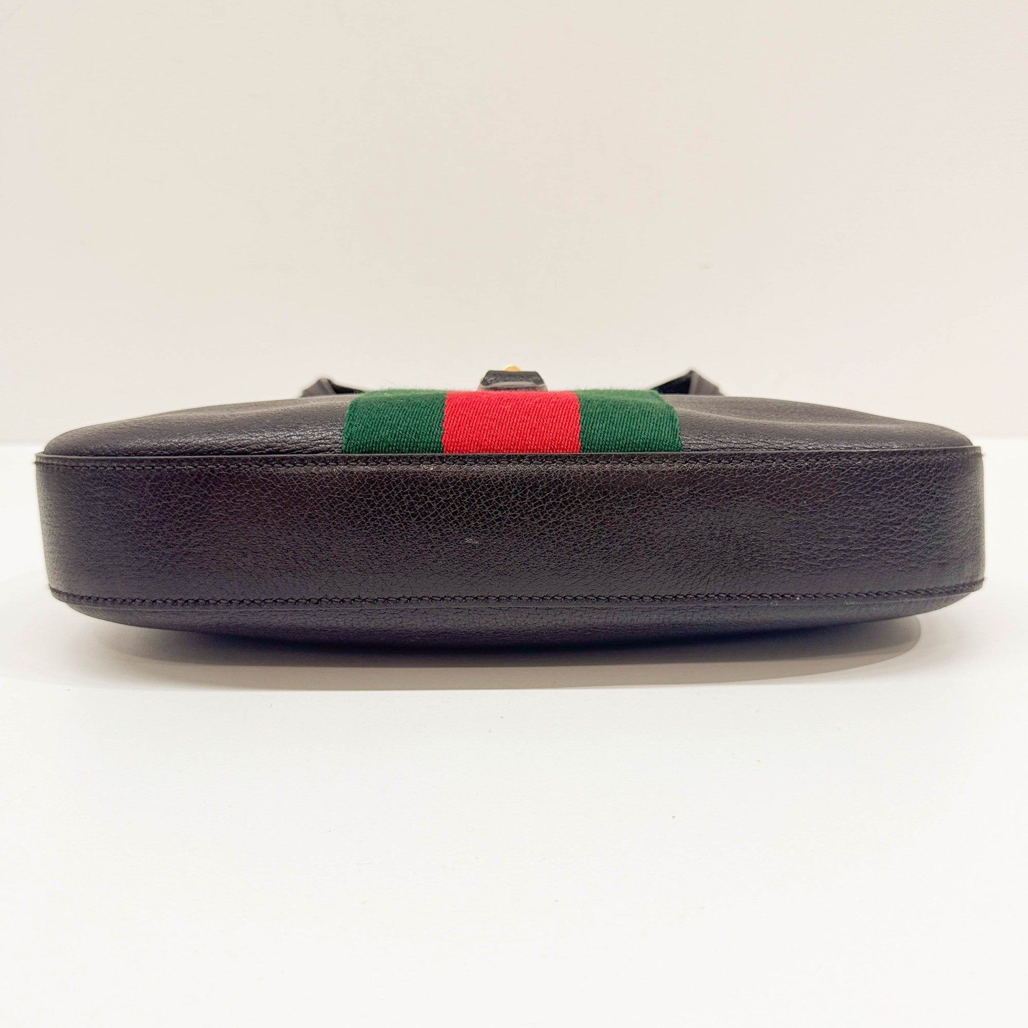 Jackie Ophidia Espresso Leather Shoulder Bag