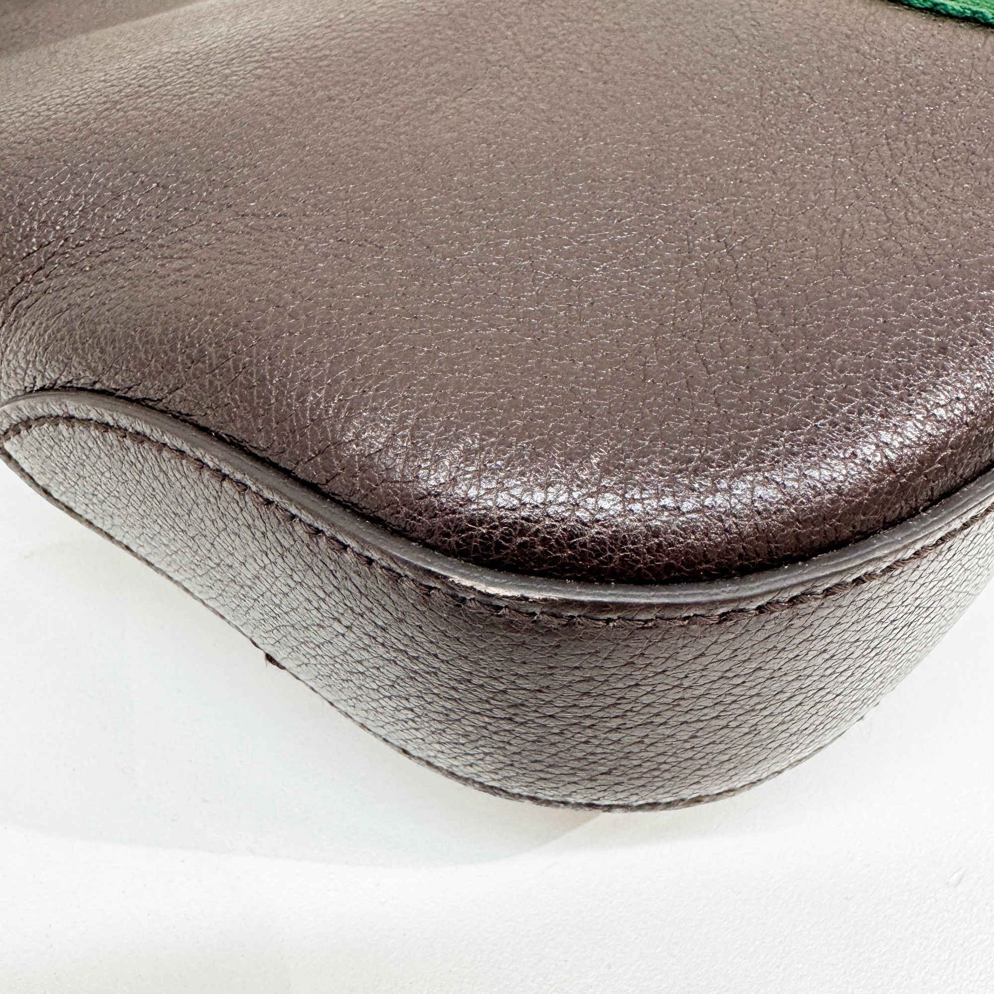 Jackie Ophidia Espresso Leather Shoulder Bag