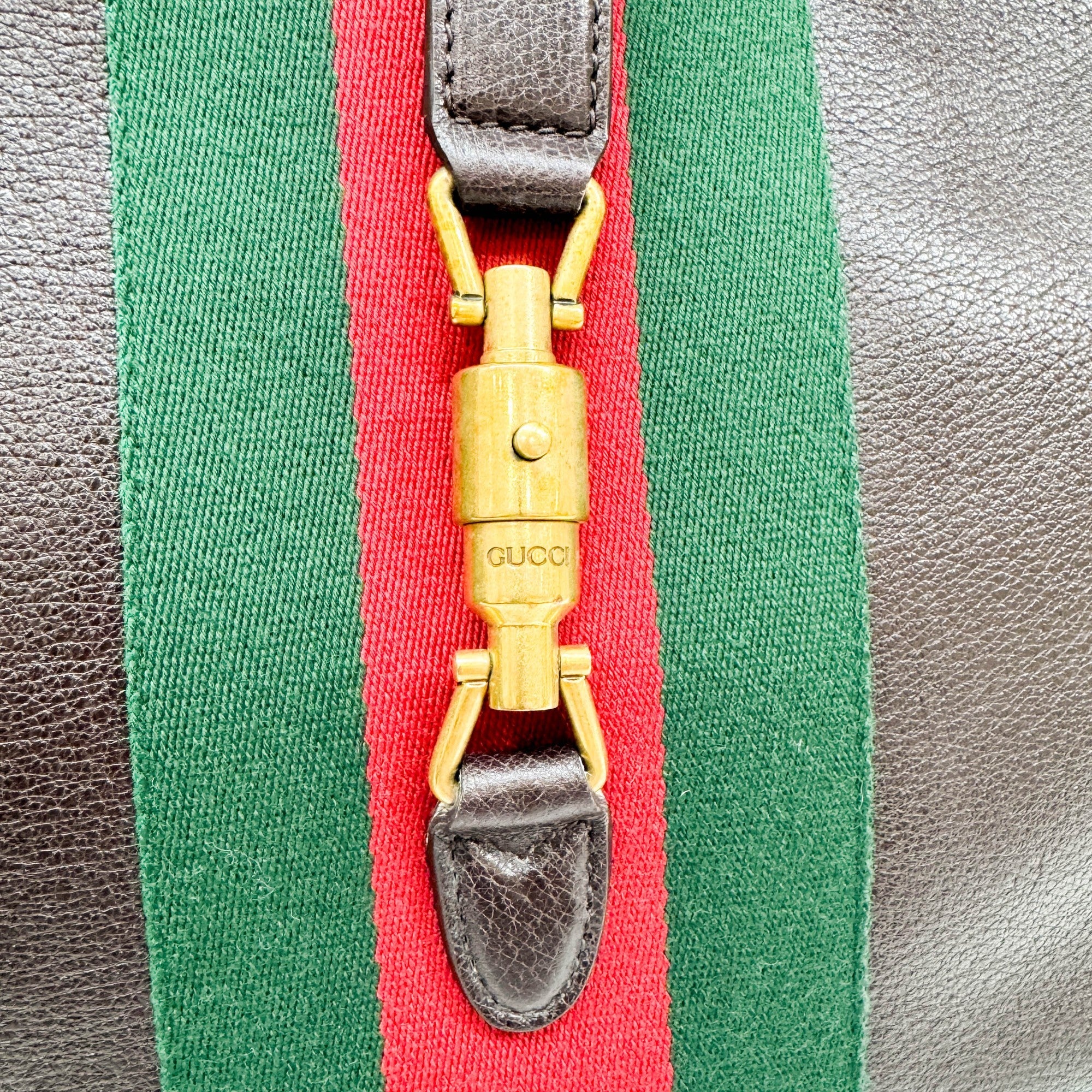 Jackie Ophidia Espresso Leather Shoulder Bag