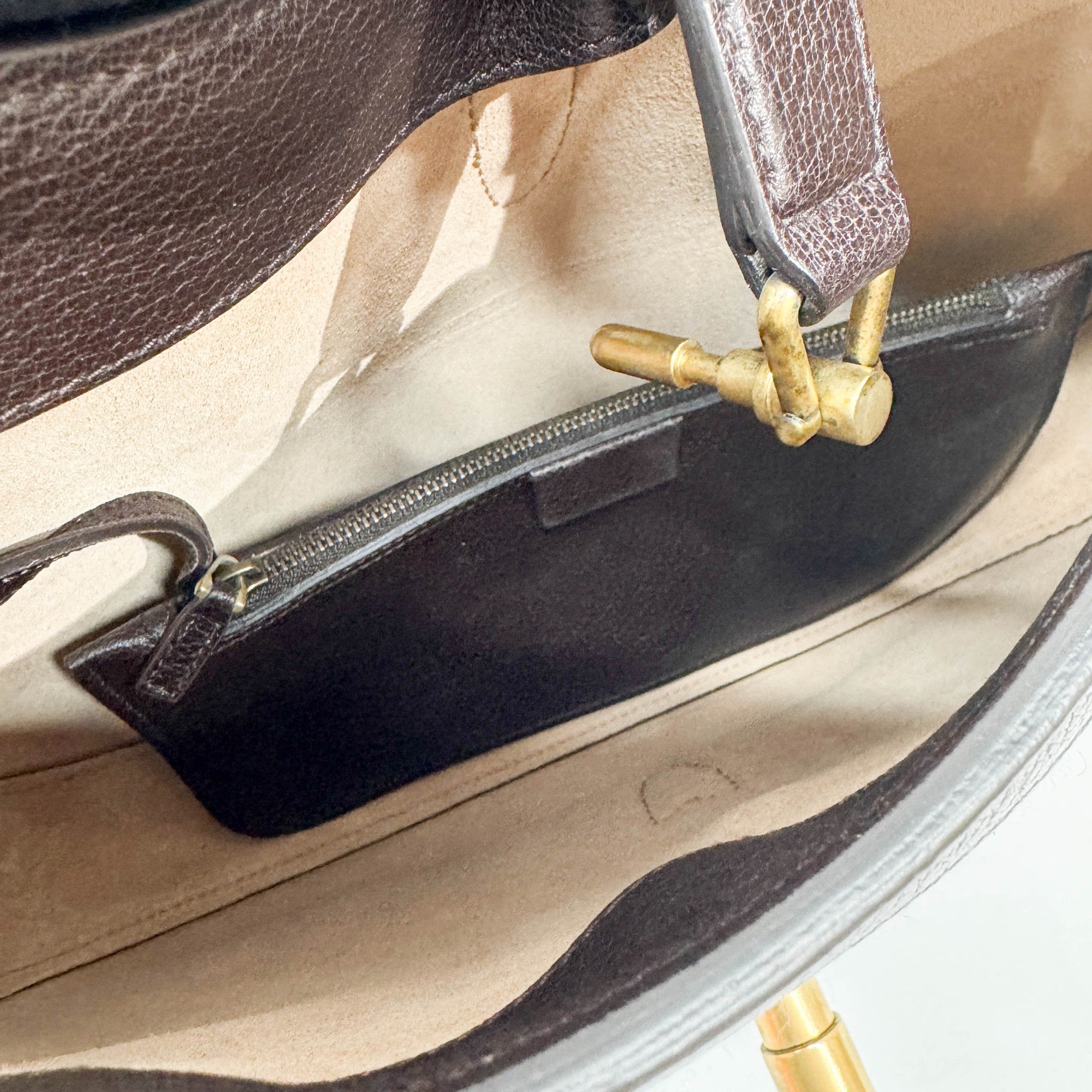 Jackie Ophidia Espresso Leather Shoulder Bag