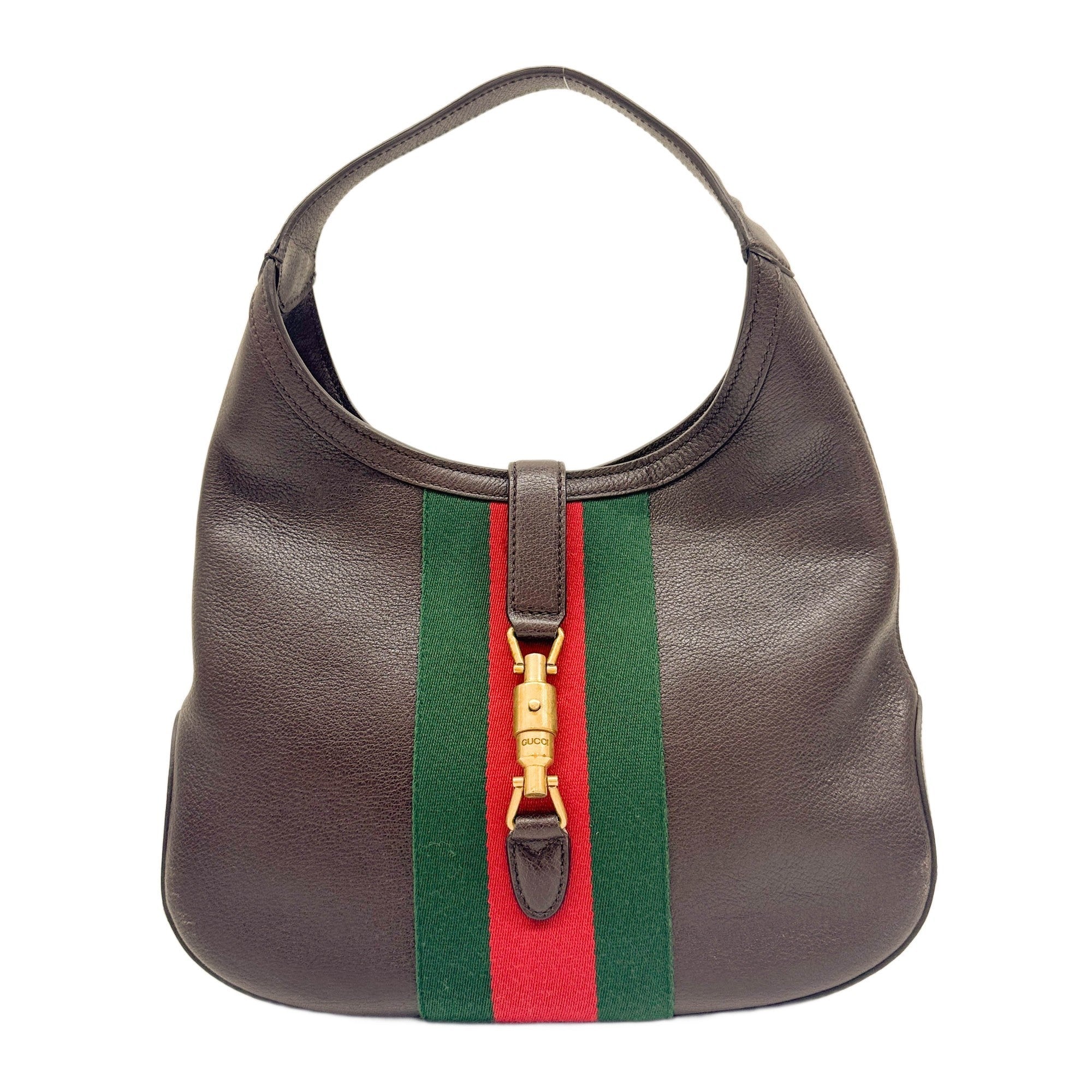 Jackie Ophidia Espresso Leather Shoulder Bag
