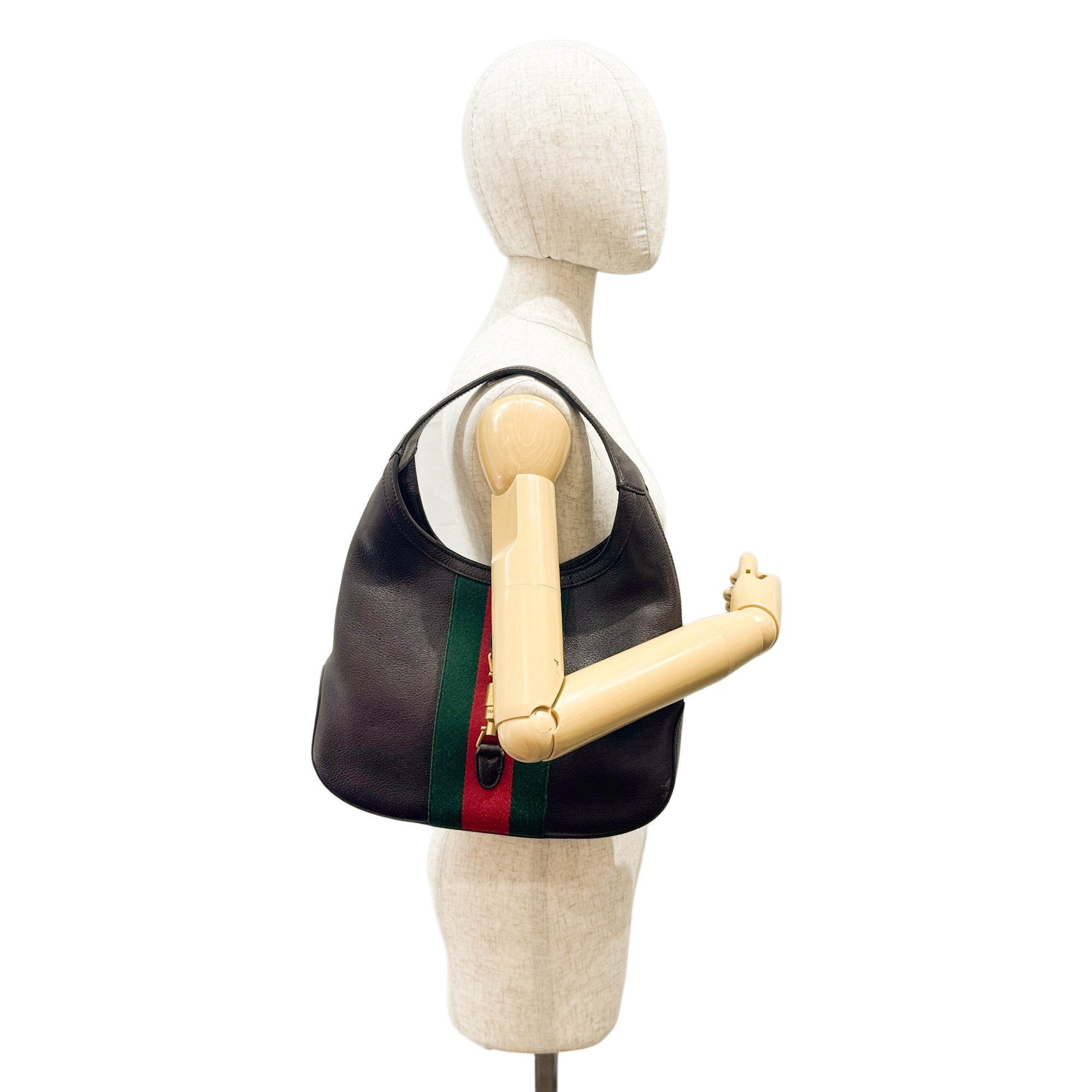 Jackie Ophidia Espresso Leather Shoulder Bag