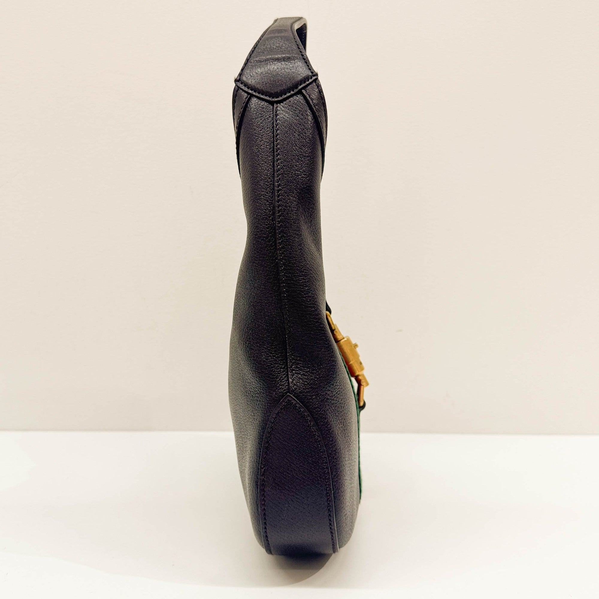 Jackie Ophidia Espresso Leather Shoulder Bag