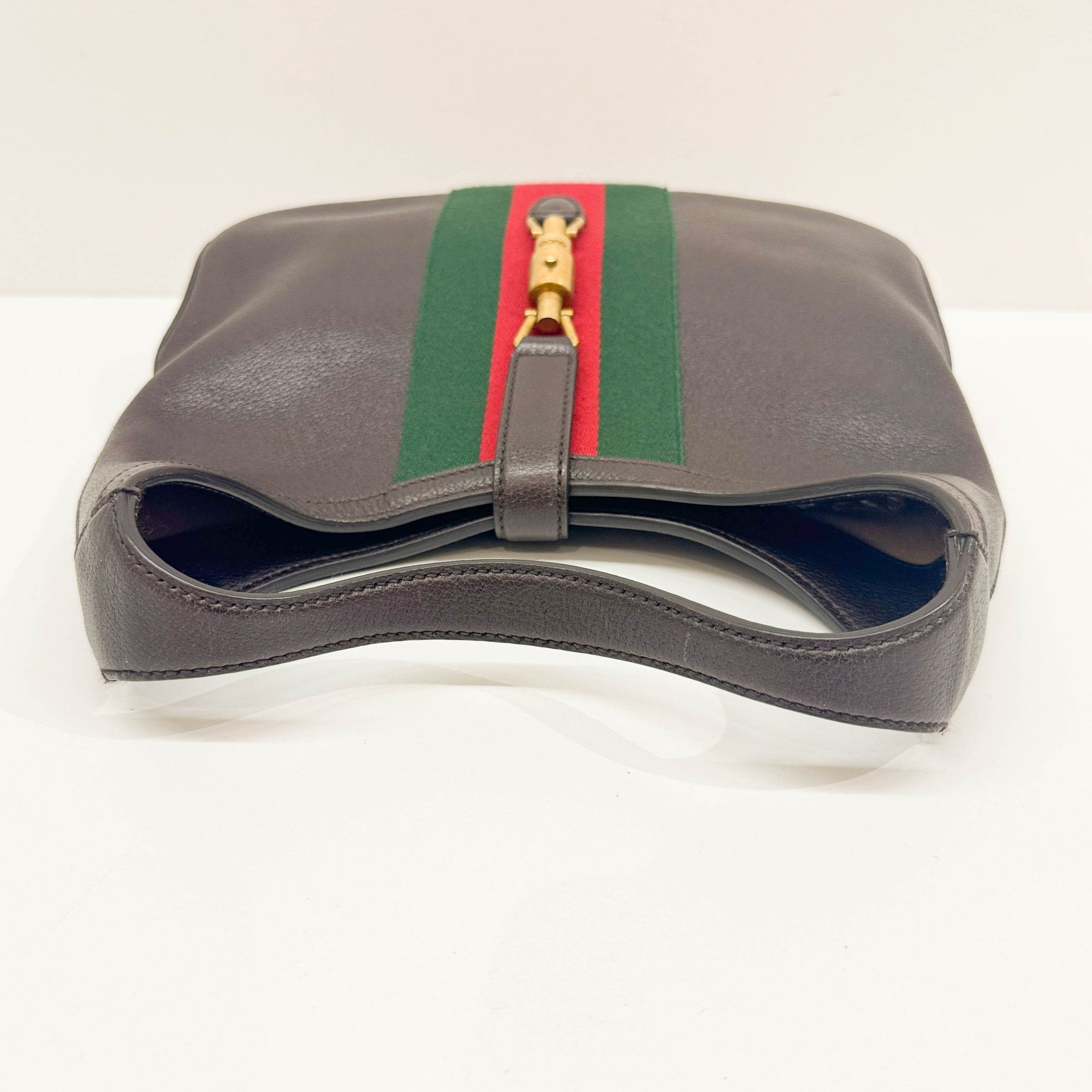 Jackie Ophidia Espresso Leather Shoulder Bag