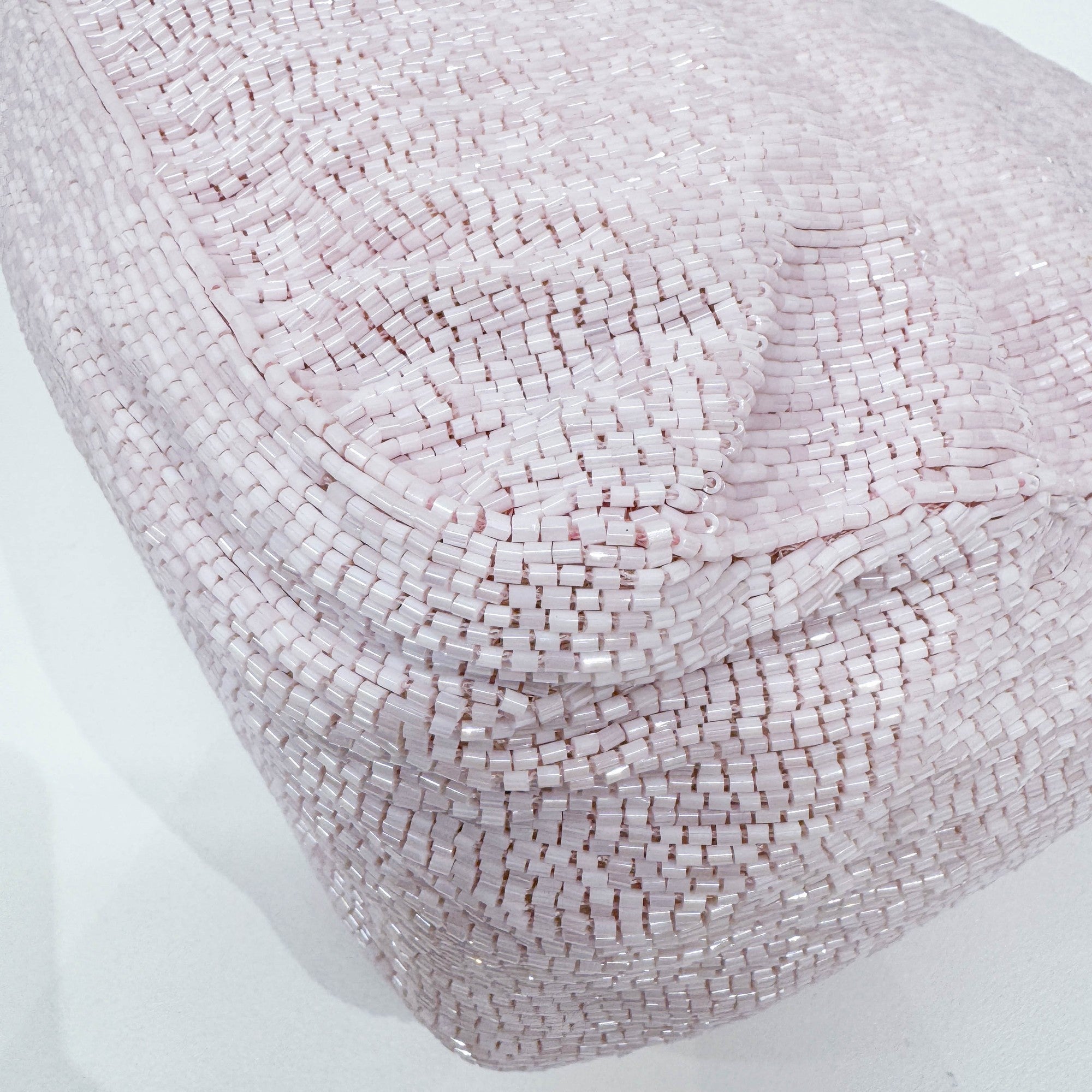 Mamma Baguette Baby Pink Beaded Shoulder Bag