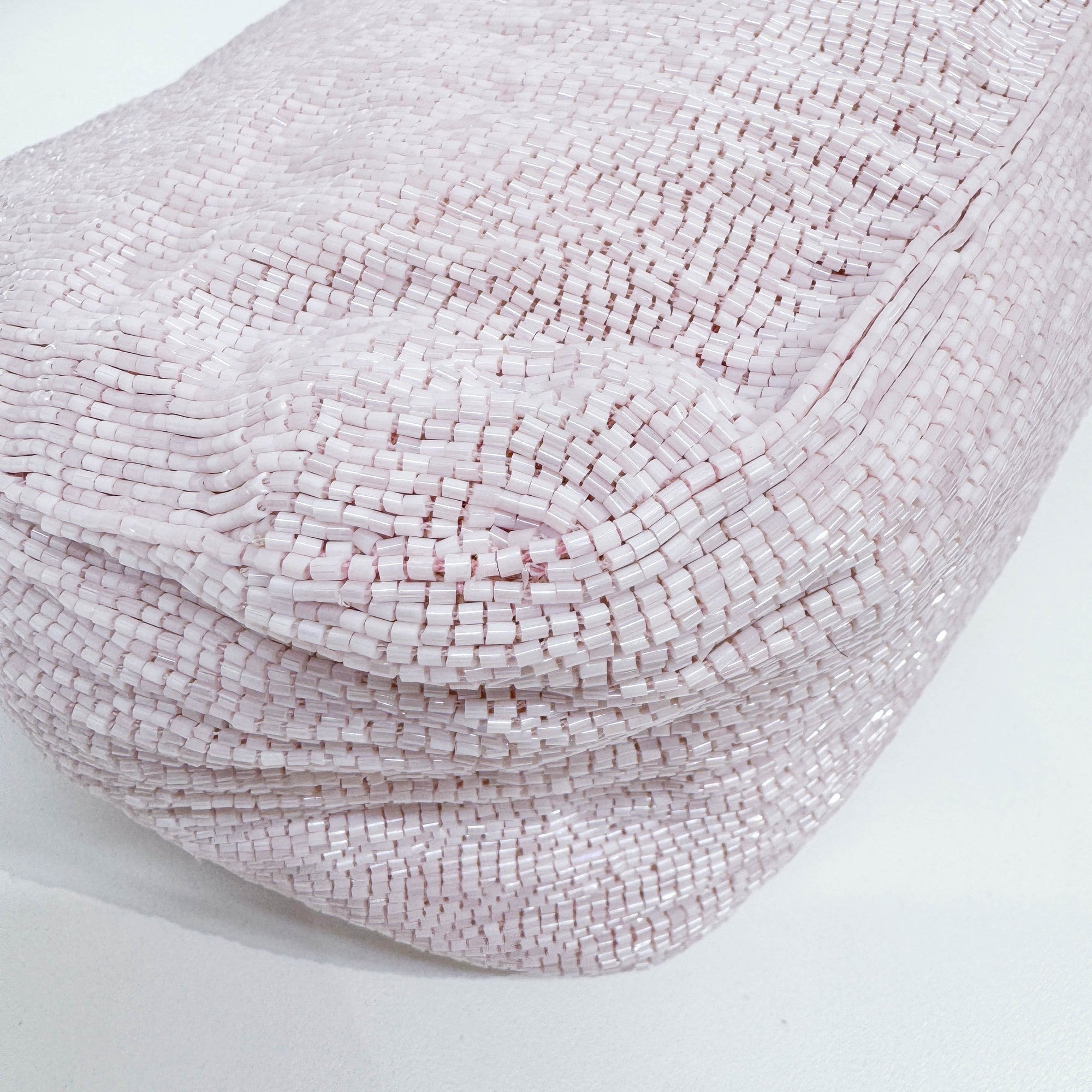 Mamma Baguette Baby Pink Beaded Shoulder Bag