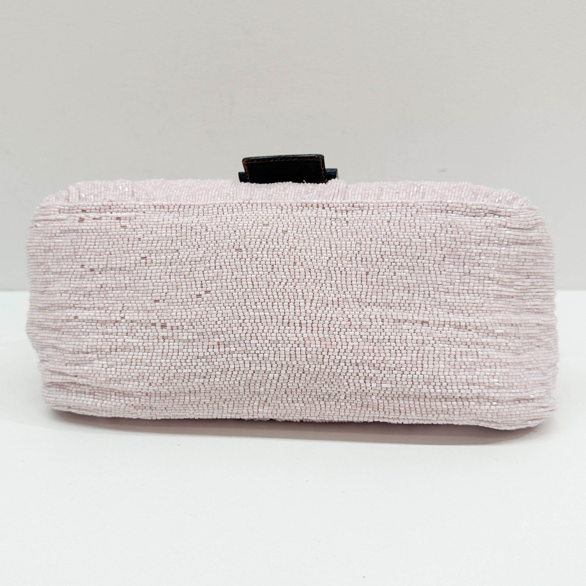 Mamma Baguette Baby Pink Beaded Shoulder Bag