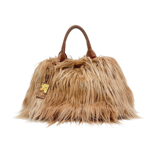 Canapa Dusty Pink Fur Hand Bag
