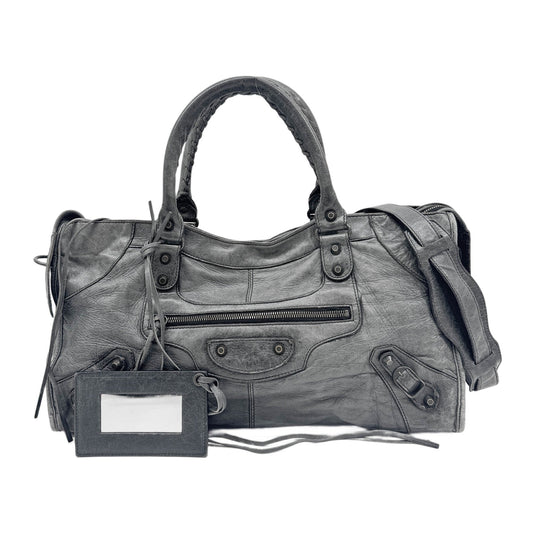 Part Time Gray Leather Two Way Bag