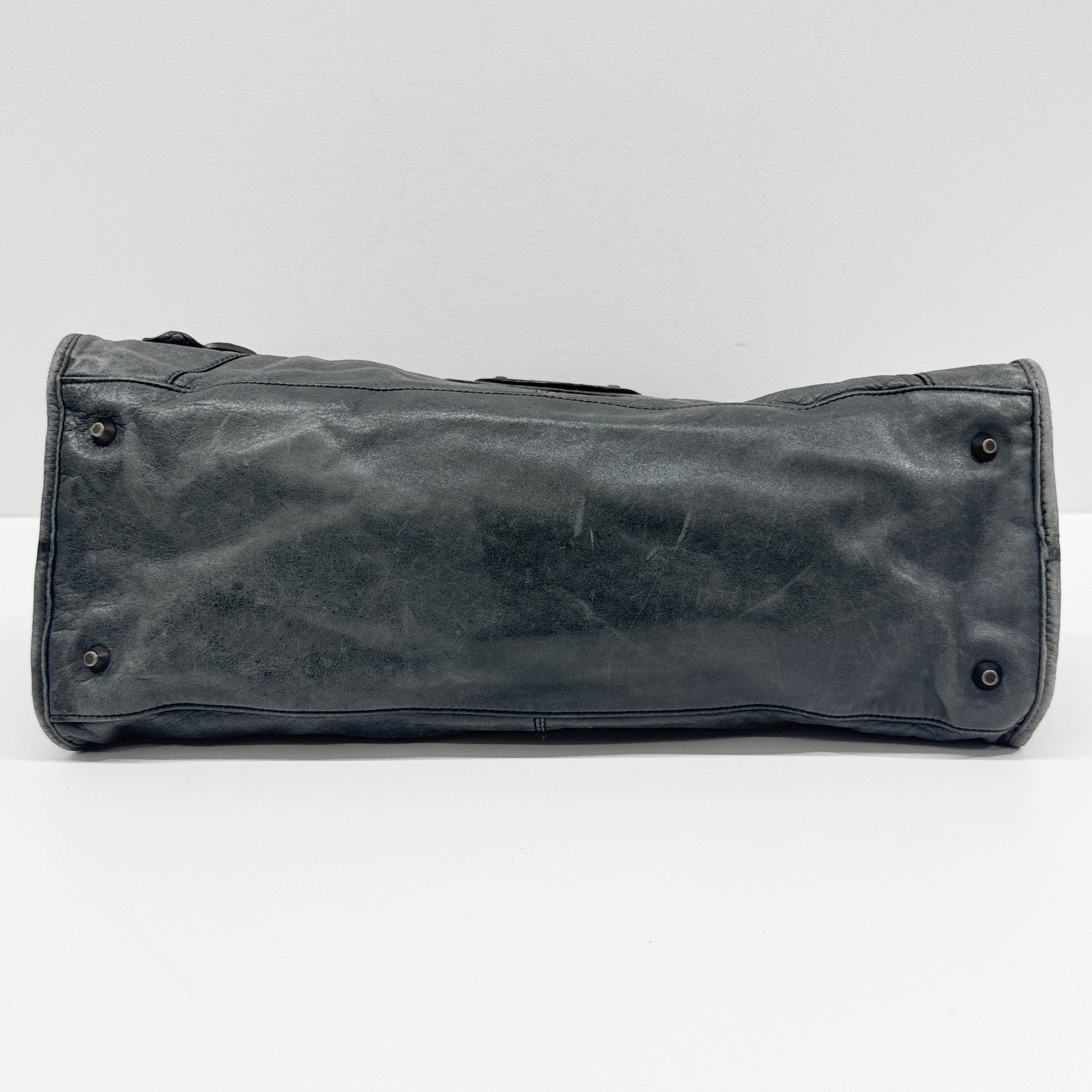 Part Time Gray Leather Two Way Bag