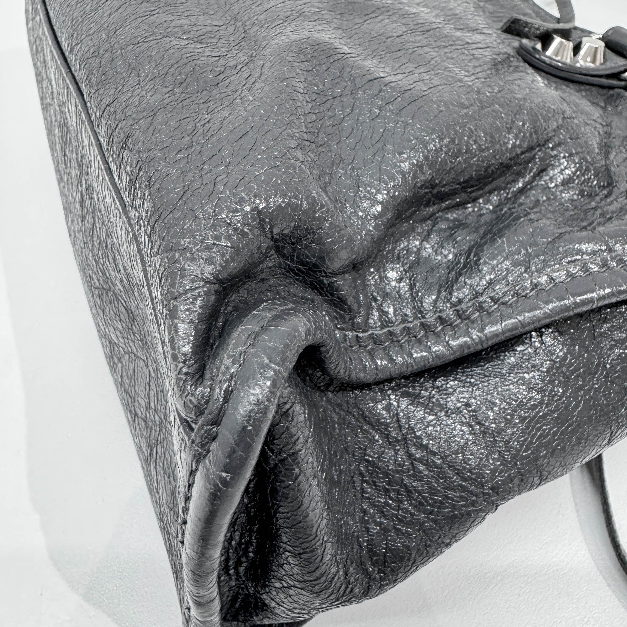 Part Time Gray Leather Two Way Bag