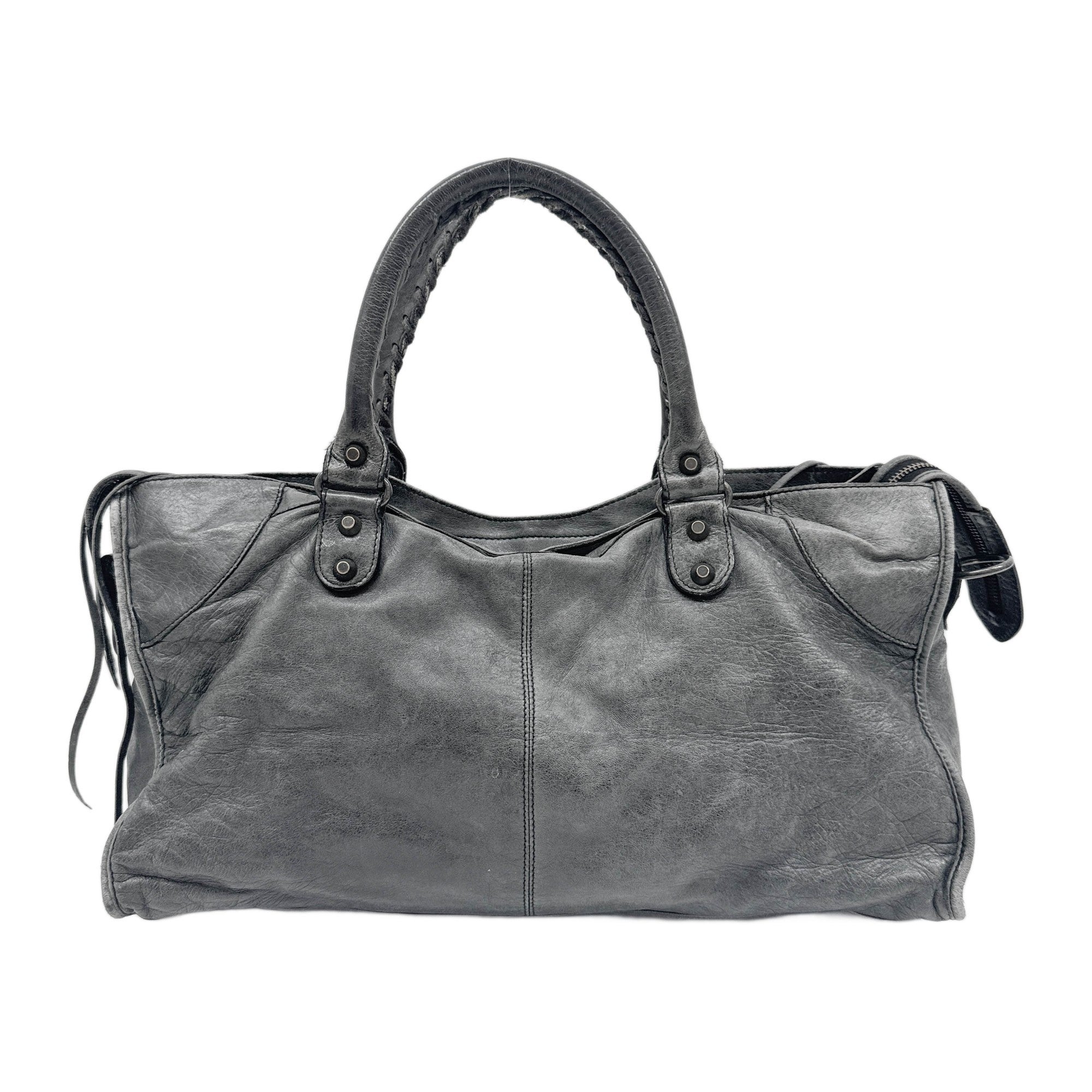 Part Time Gray Leather Two Way Bag