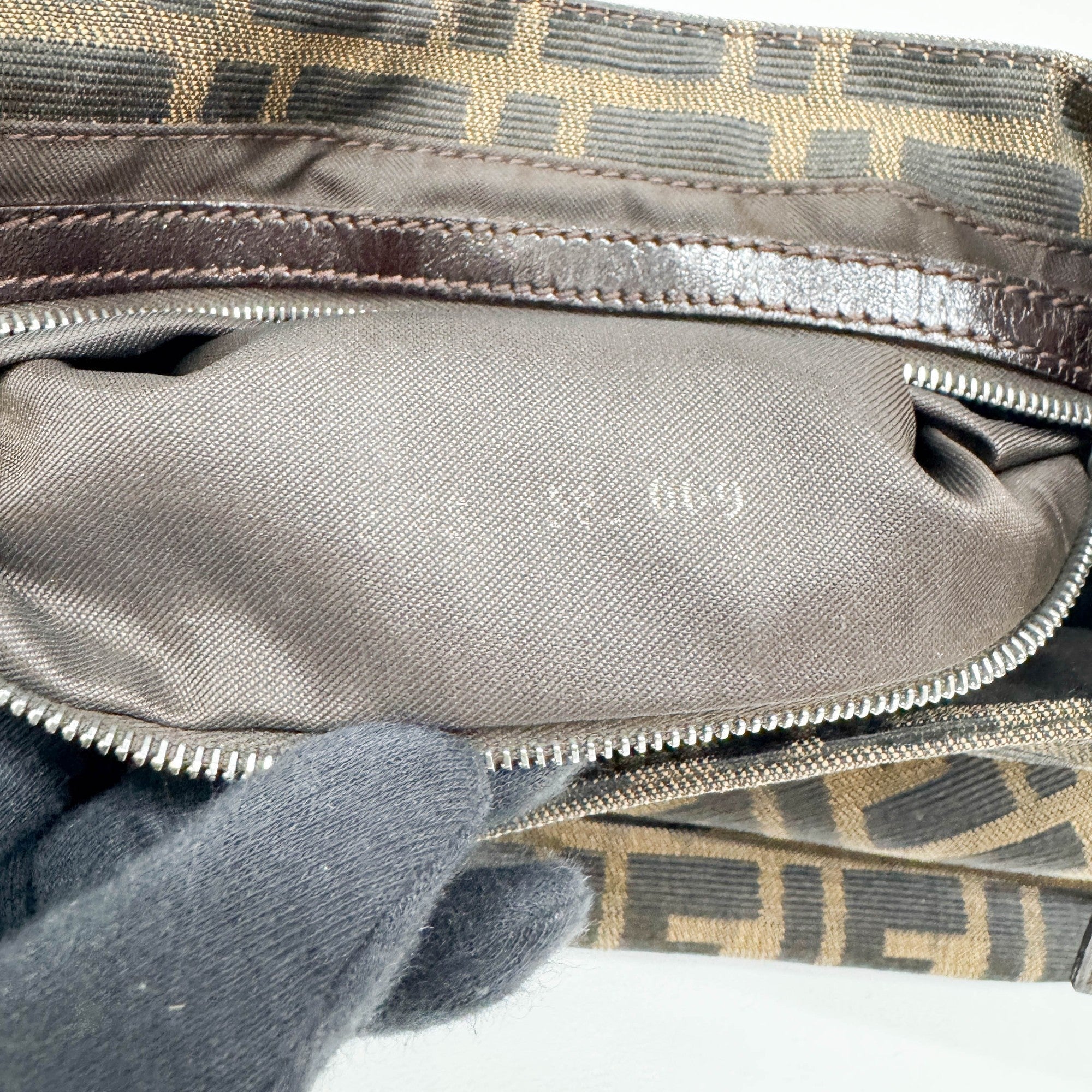 Brown Zucca Canvas Shoulder Bag