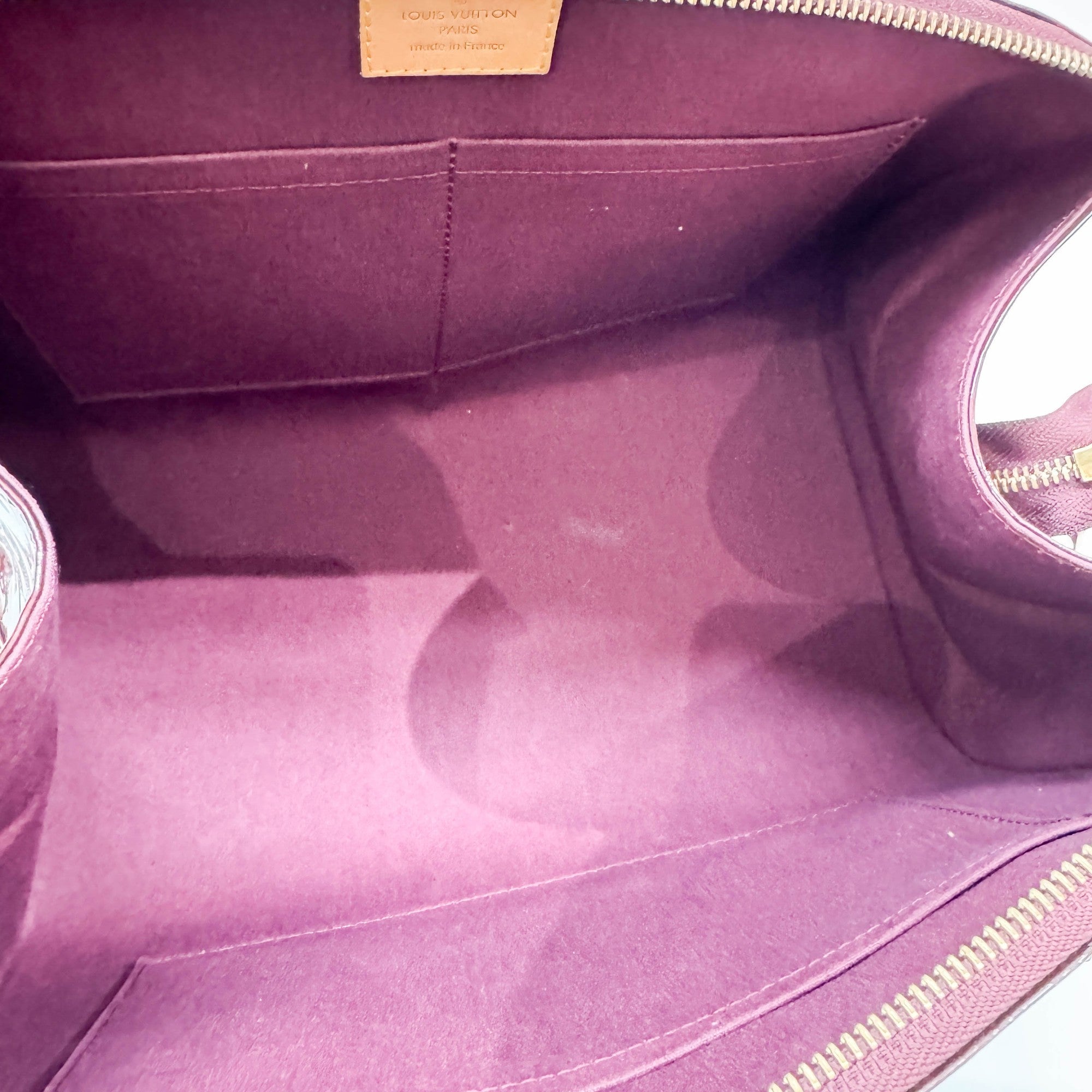 Vernis Sherwood Metallic Bordeaux Monogram Leather Hand Bag