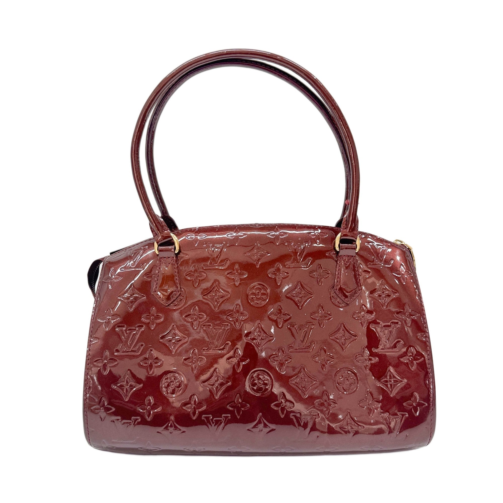 Vernis Sherwood Metallic Bordeaux Monogram Leather Hand Bag