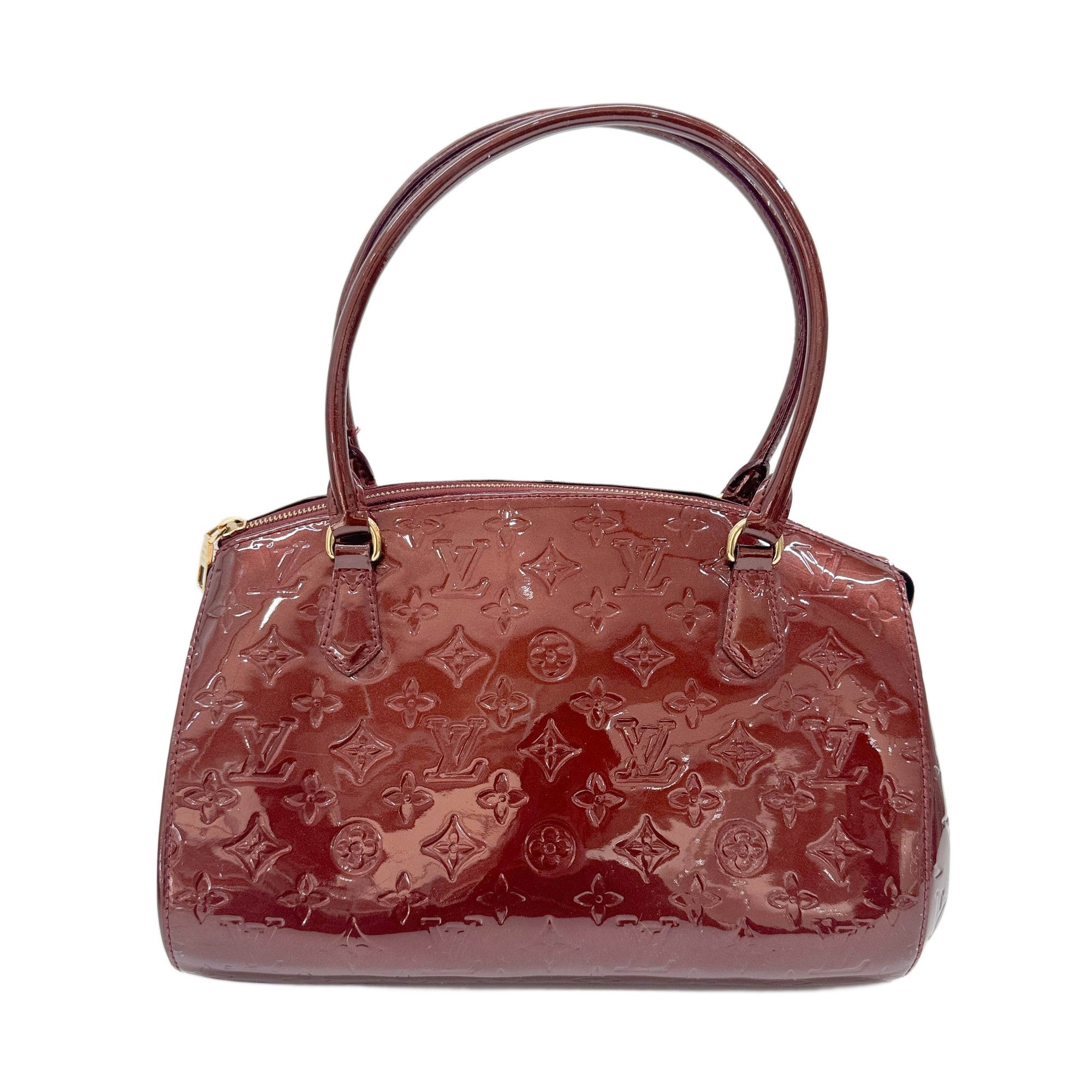 Vernis Sherwood Metallic Bordeaux Monogram Leather Hand Bag