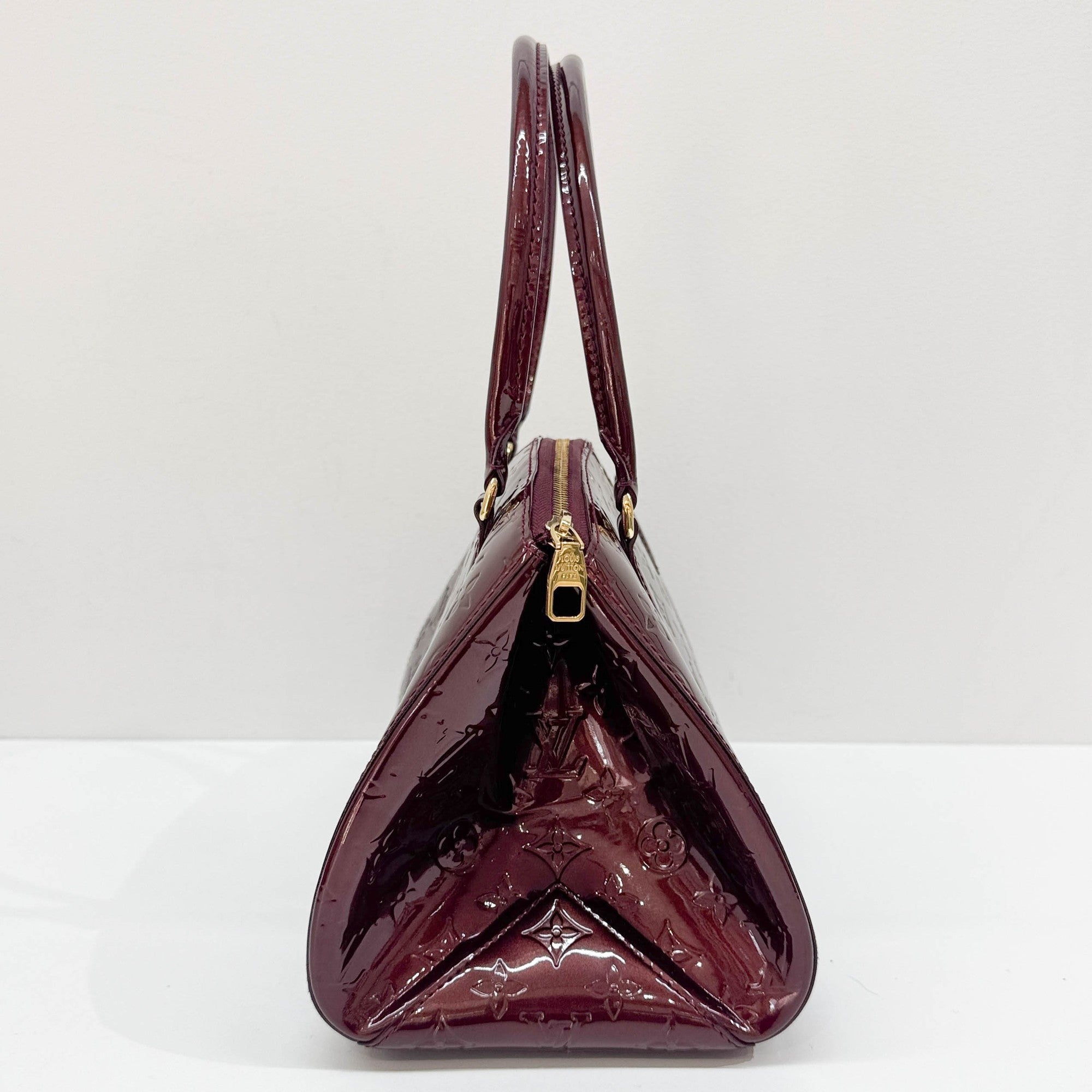 Vernis Sherwood Metallic Bordeaux Monogram Leather Hand Bag