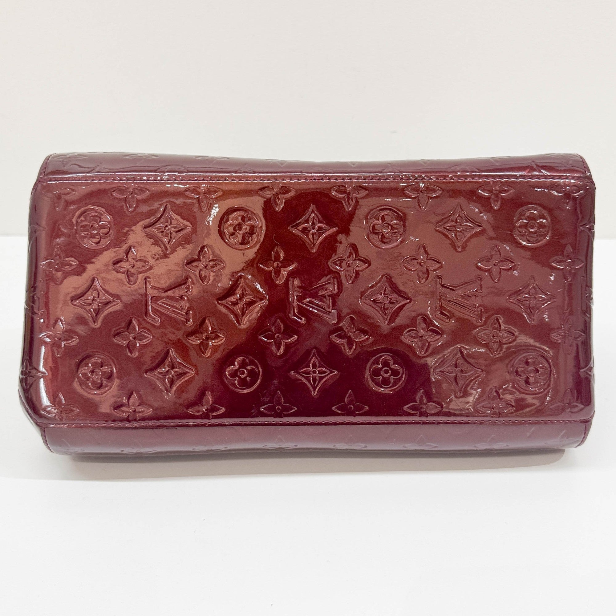 Vernis Sherwood Metallic Bordeaux Monogram Leather Hand Bag