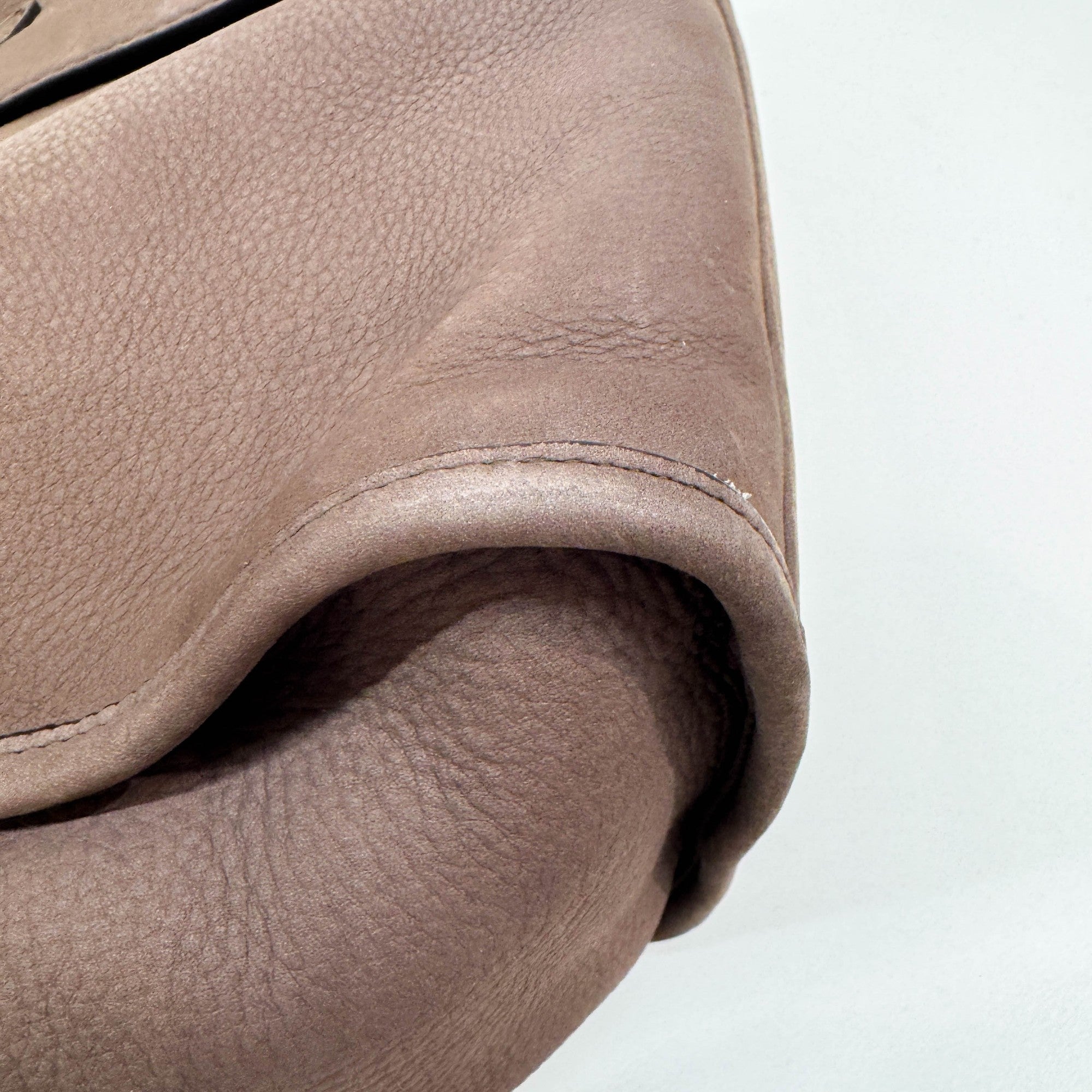 Stirrup Elephant Gray Leather Shoulder Bag