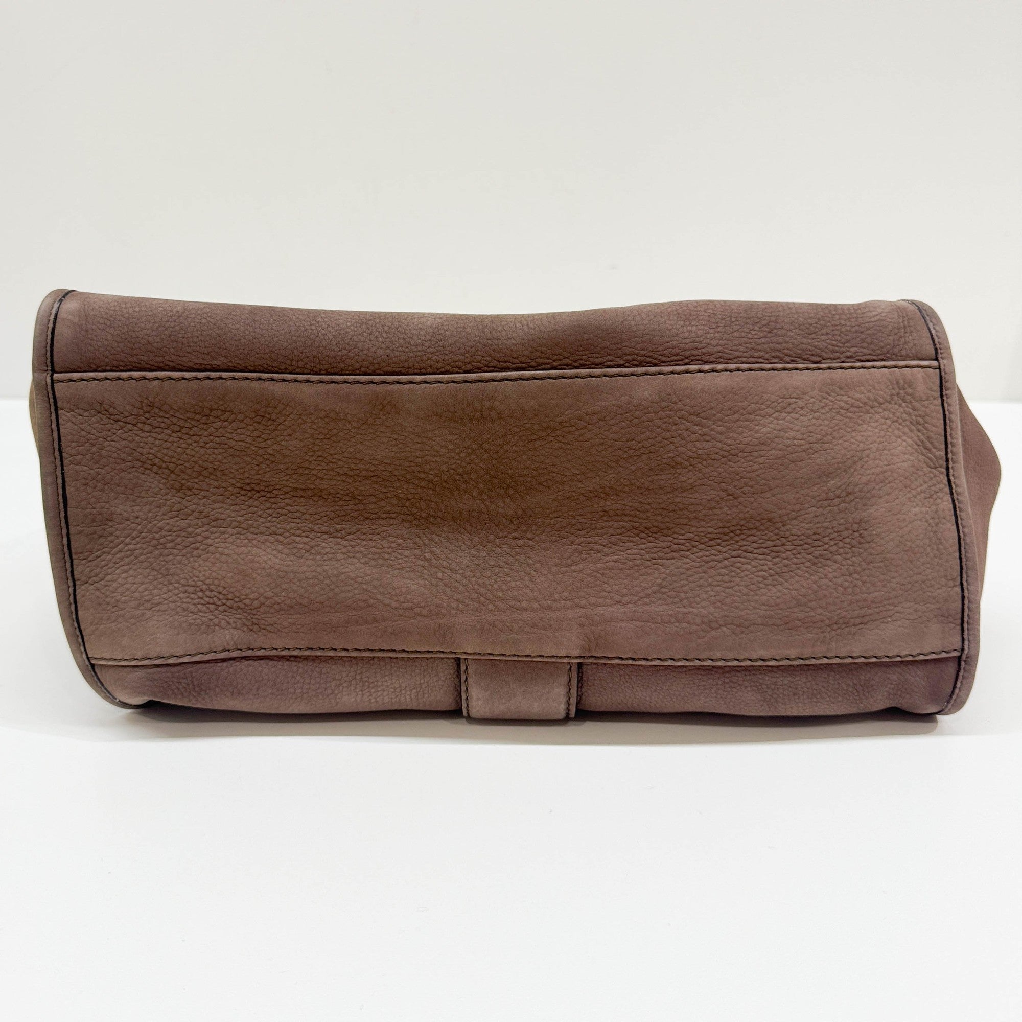 Stirrup Elephant Gray Leather Shoulder Bag