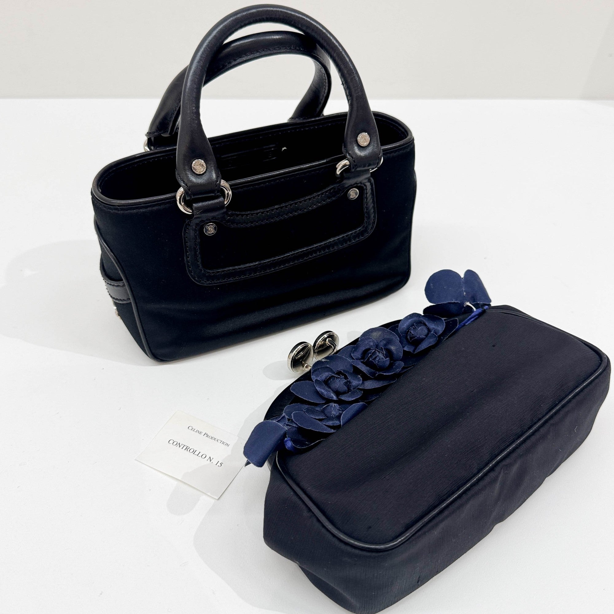 Mini Boogie Set Black Satin Hand Bag