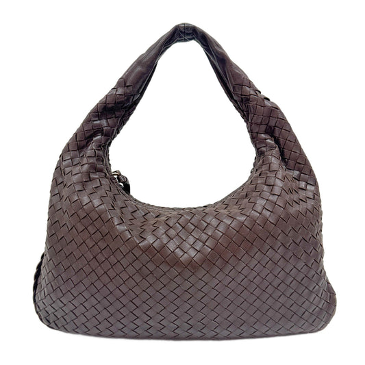 Intrecciato Brown Leather Shoulder Bag