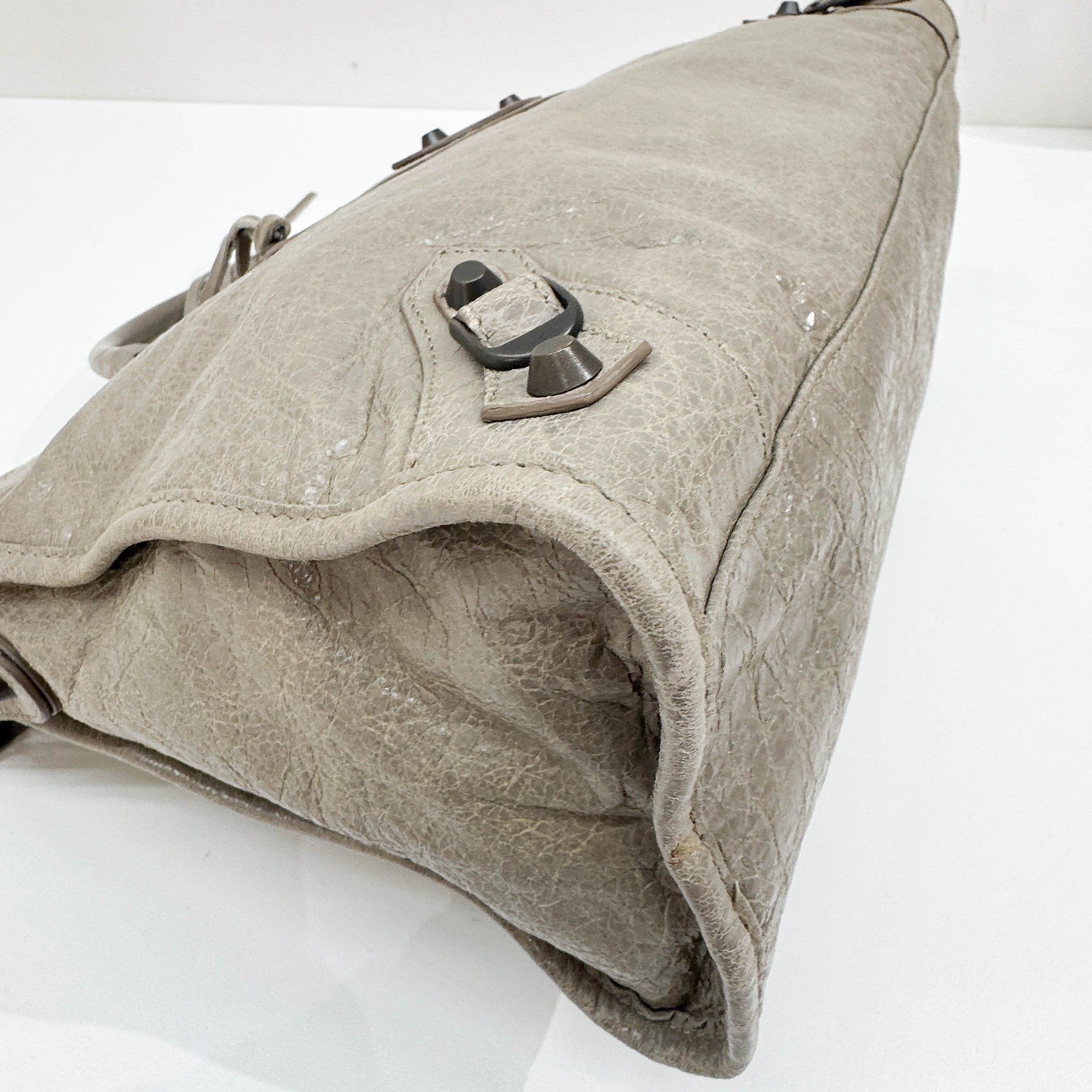 The City Grey Leather Two-Way Bag