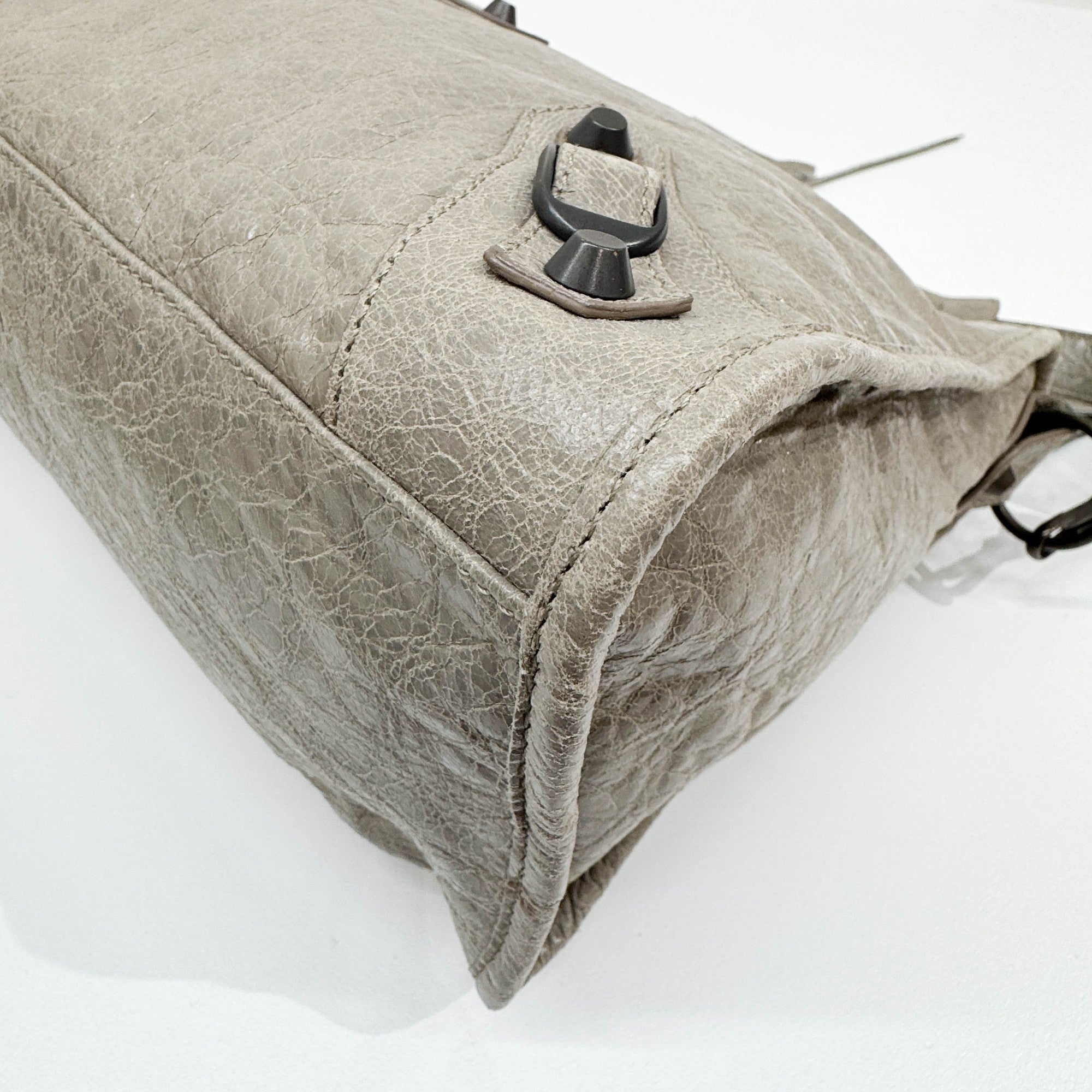 The City Grey Leather Two-Way Bag