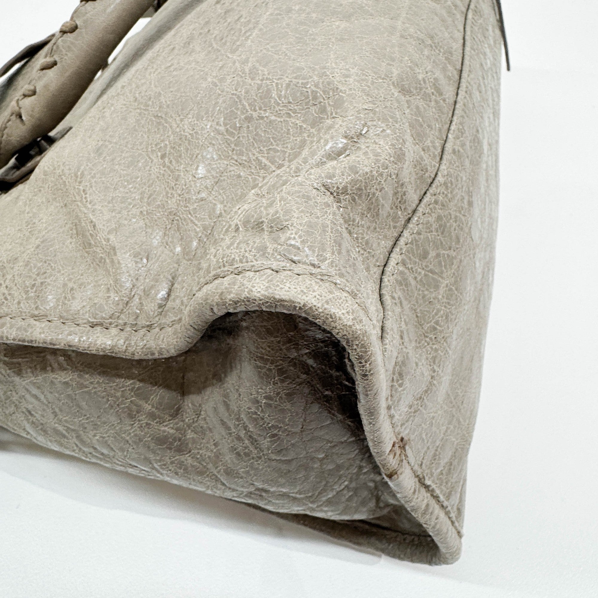 The City Grey Leather Two-Way Bag