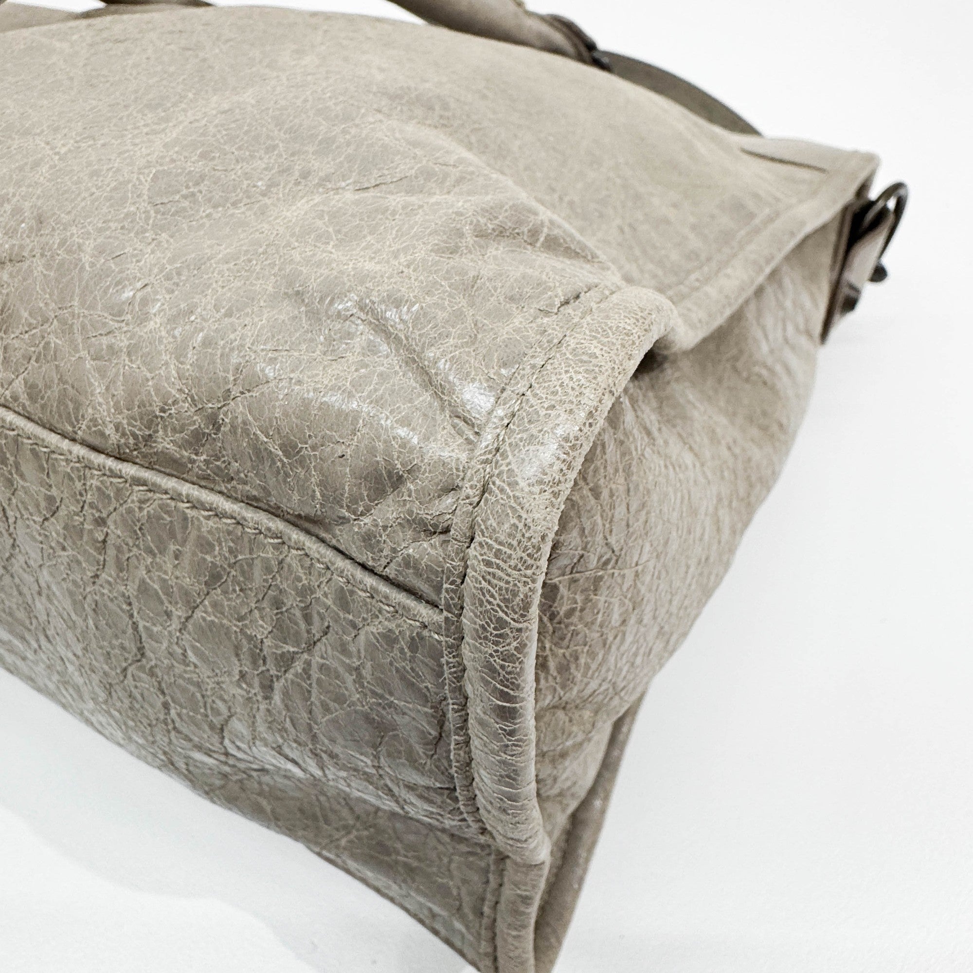 The City Grey Leather Two-Way Bag