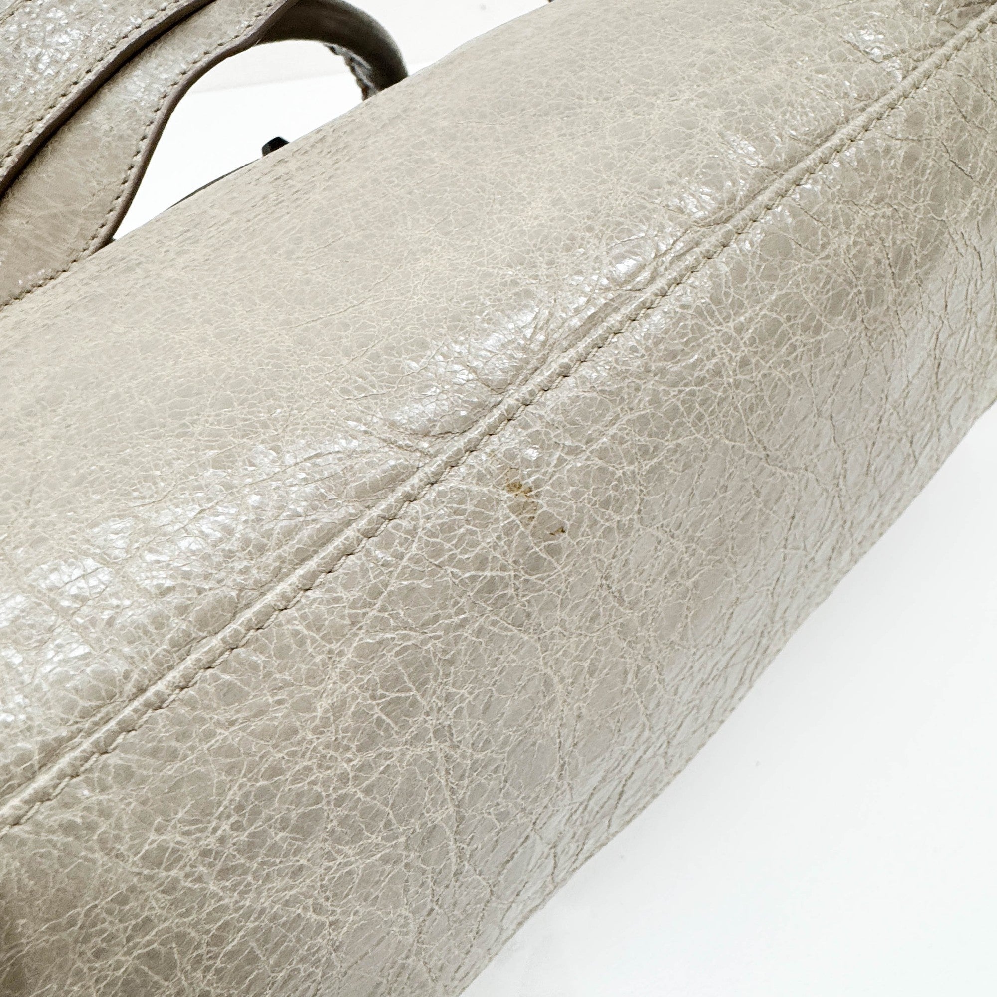 The City Grey Leather Two-Way Bag