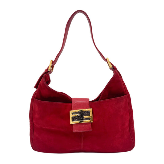 Red Suede Shoulder Bag