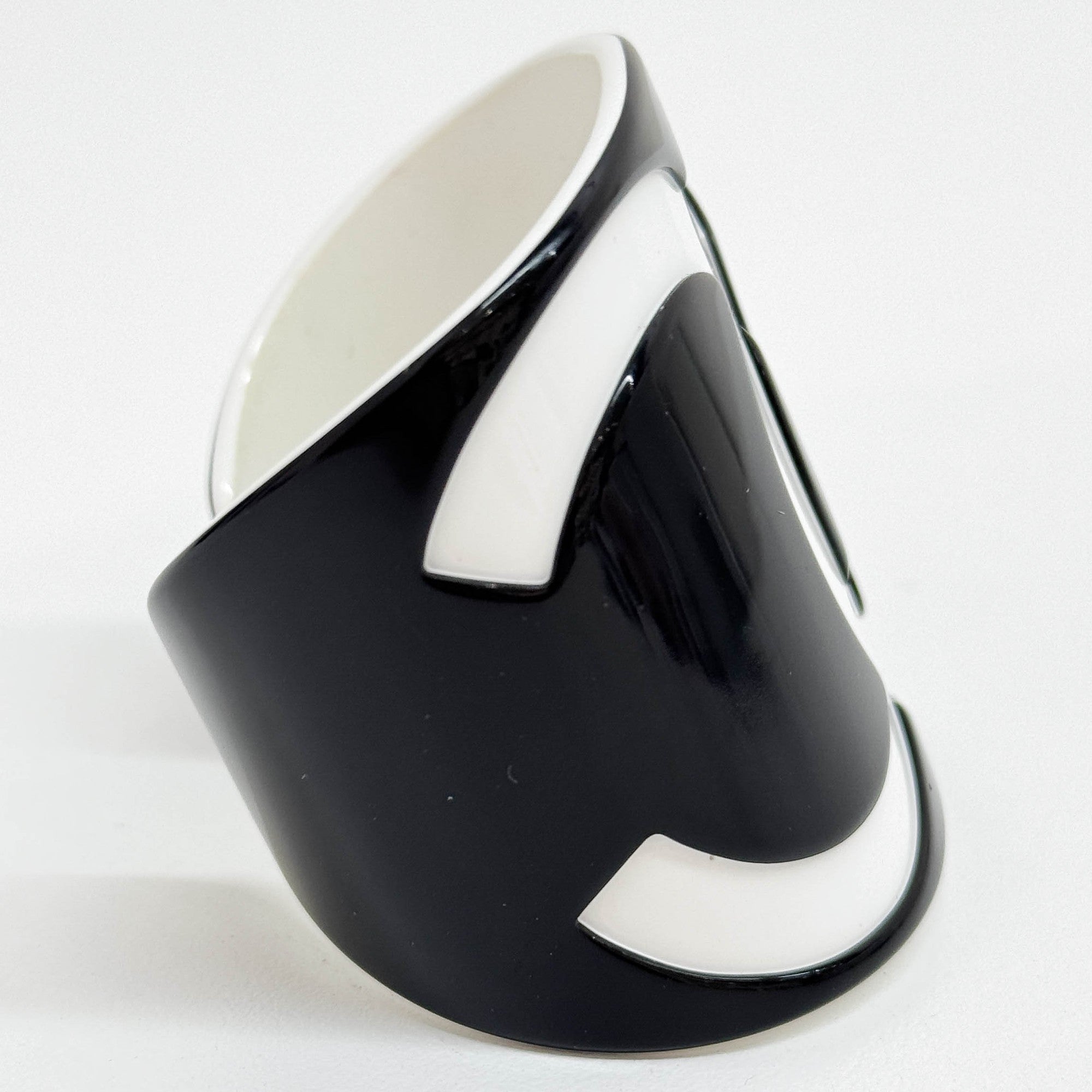 Chanel Logo Black & White Plastic Bangle