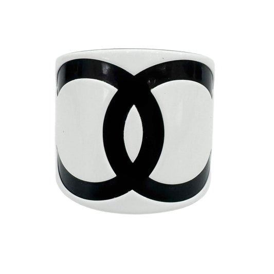 Chanel Logo Black & White Plastic Bangle