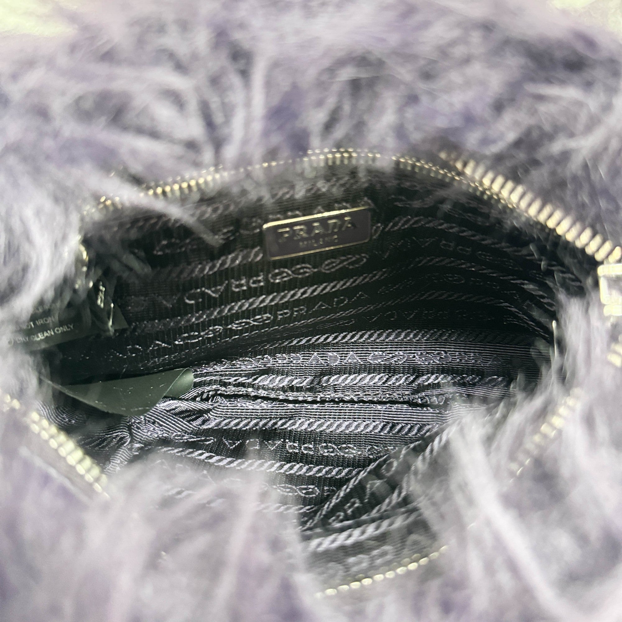 Deep Purple Fur Clutch Bag