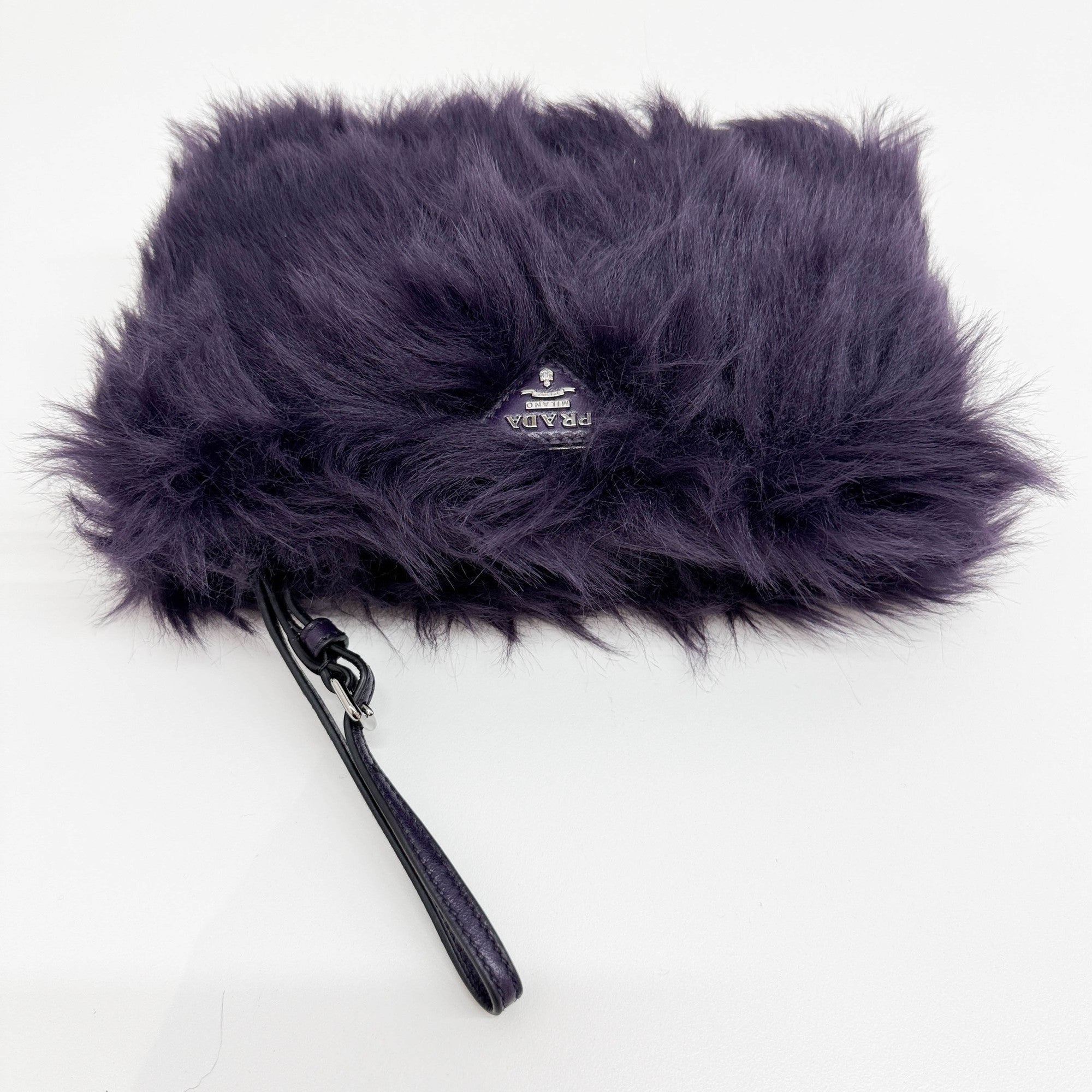 Deep Purple Fur Clutch Bag