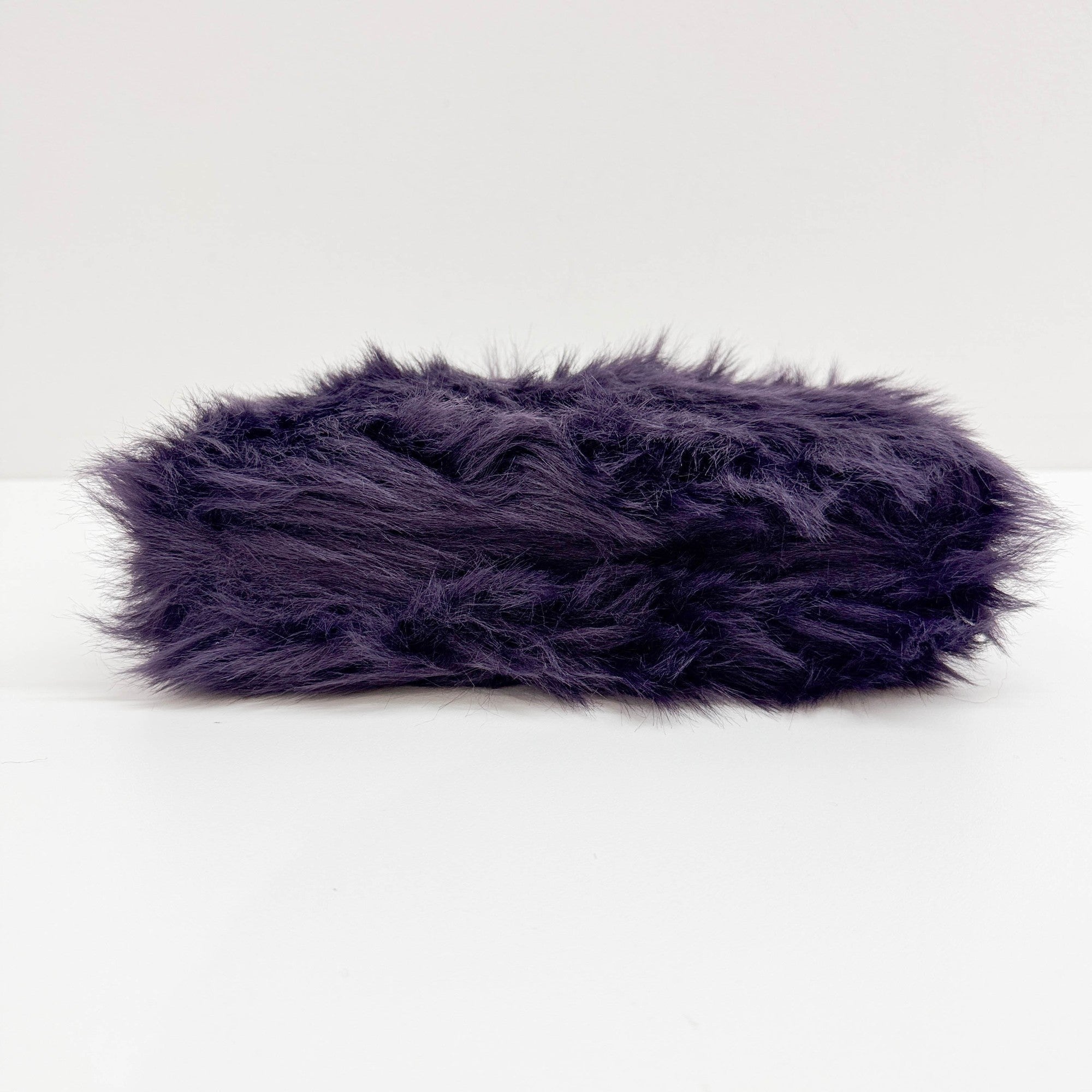 Deep Purple Fur Clutch Bag