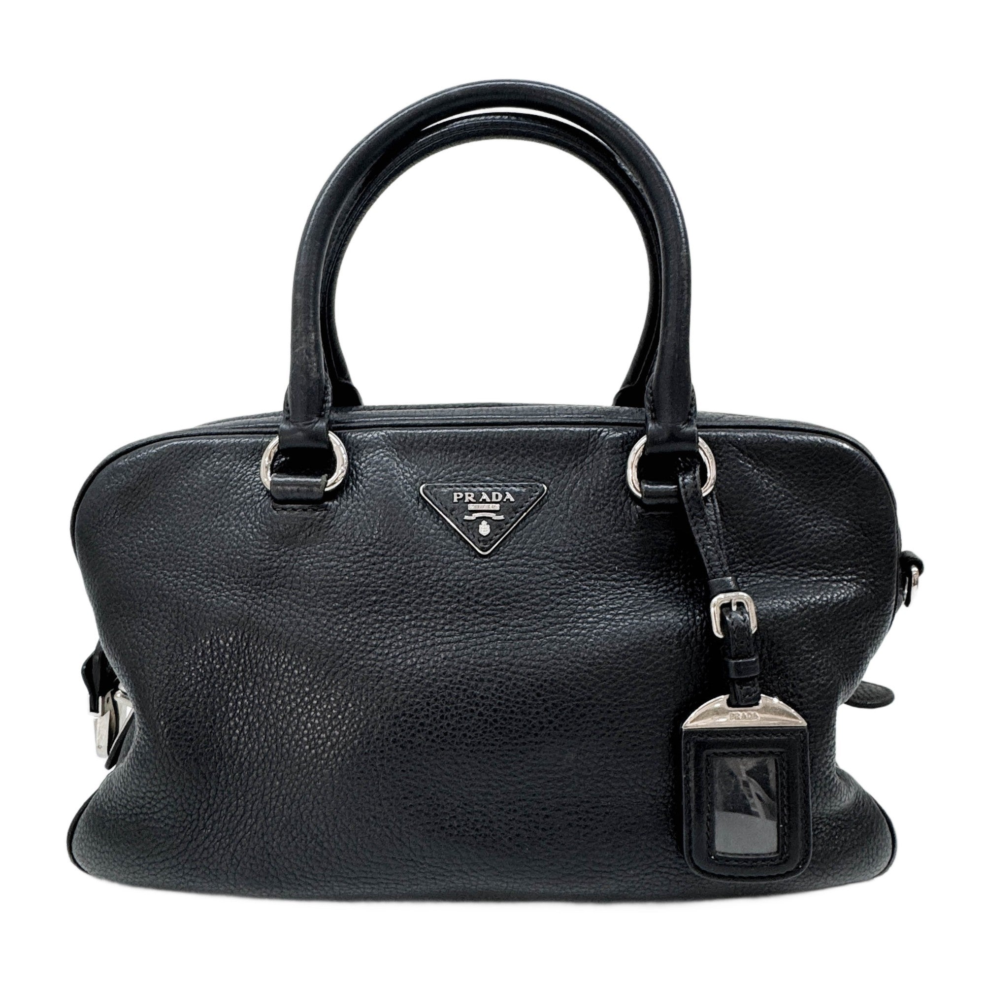 Boston/Bowling Black Leather Two Way Bag
