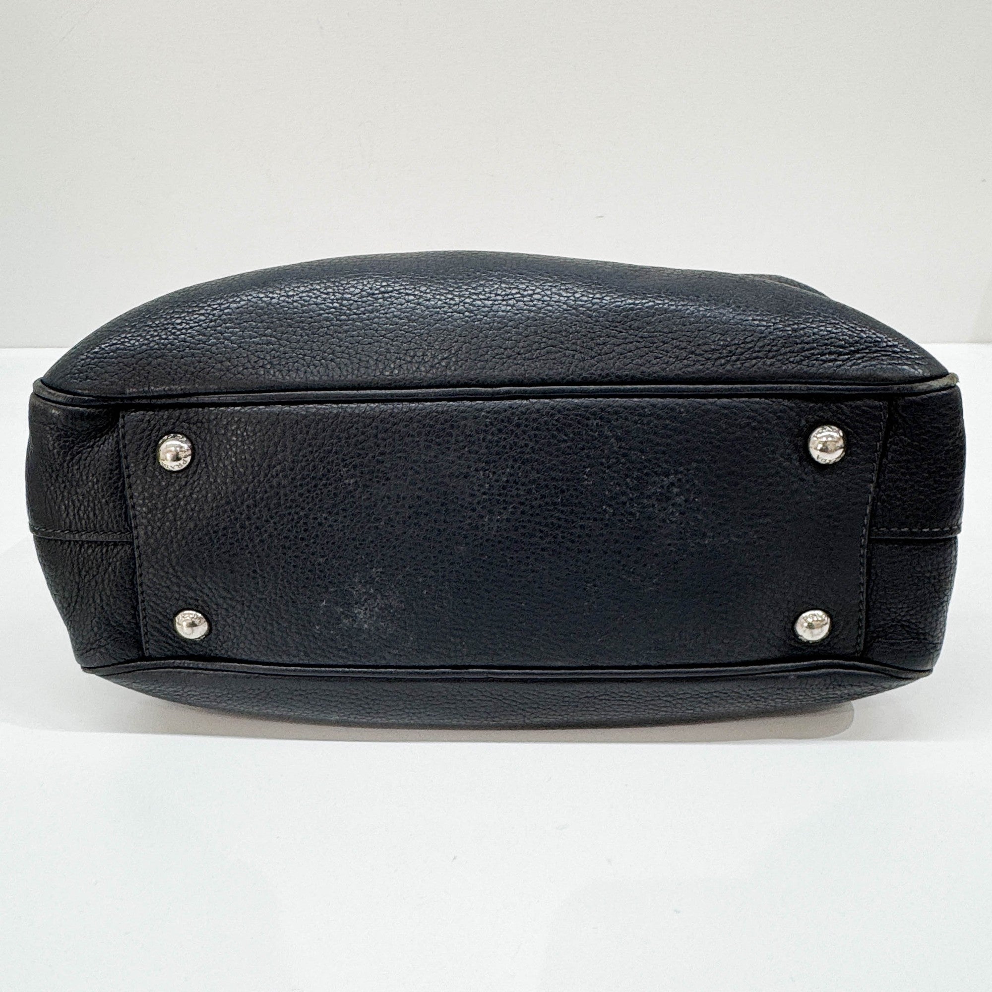 Boston/Bowling Black Leather Two Way Bag