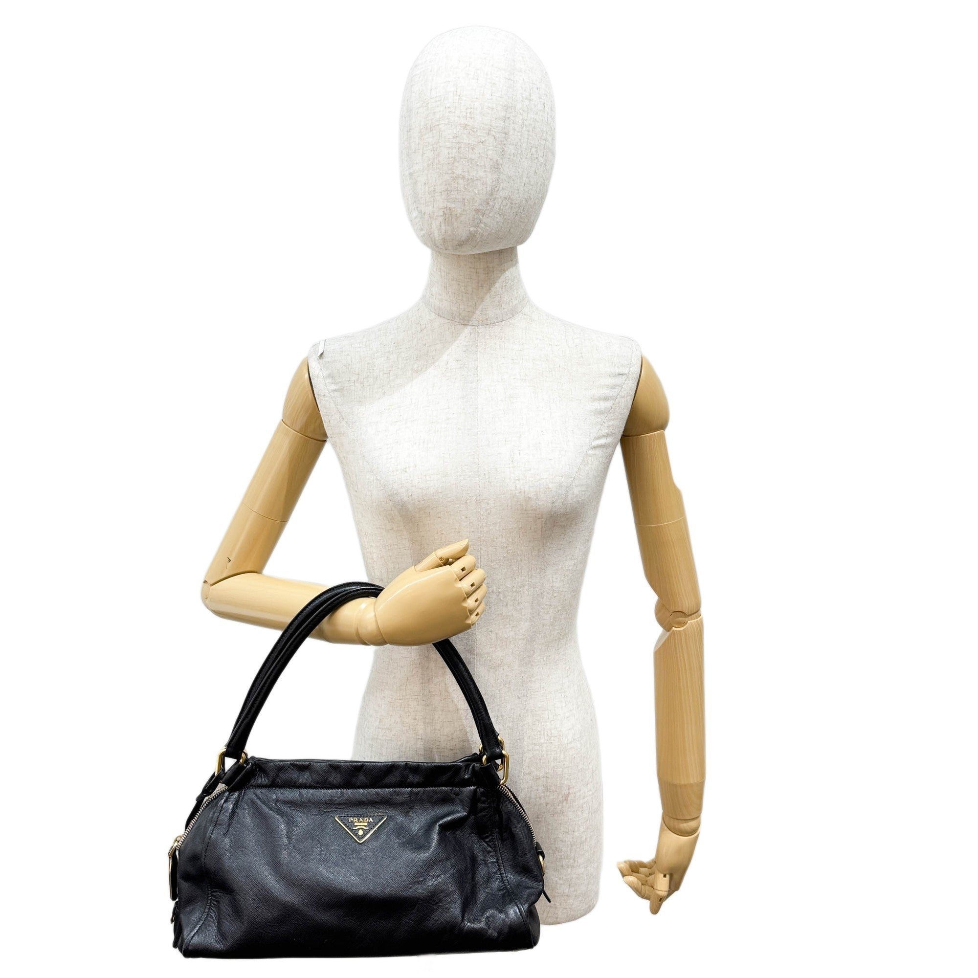Black Leather Shoulder Bag
