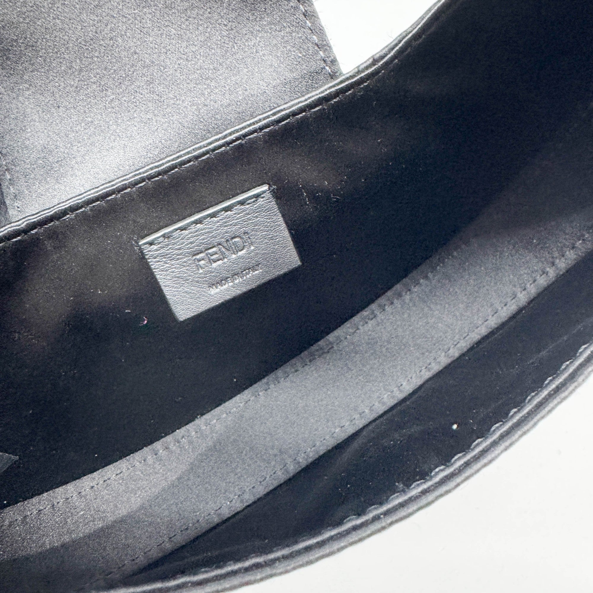 Mini Cookie Black Satin Shoulder Bag