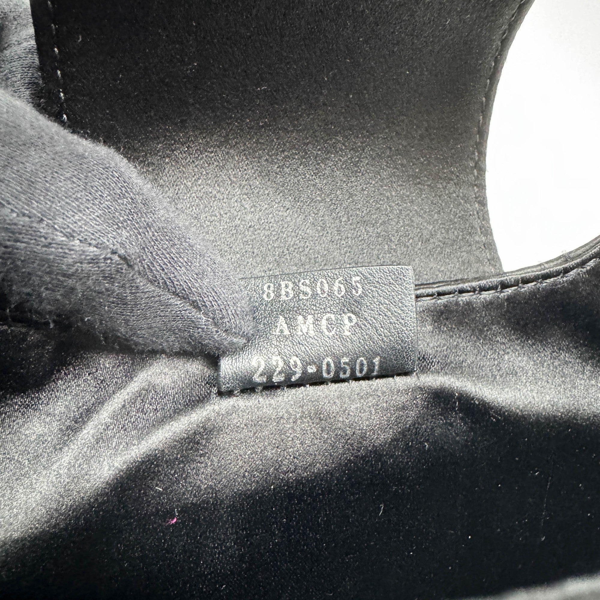 Mini Cookie Black Satin Shoulder Bag