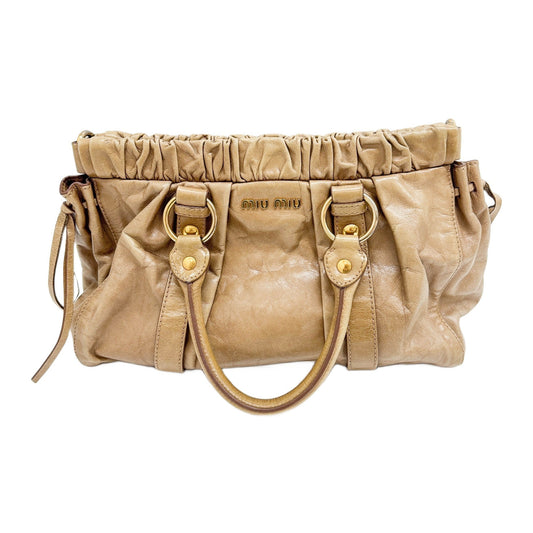 Vitello Ocher Leather Two Way Bag