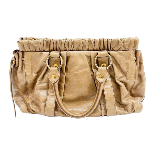 Vitello Ocher Leather Two Way Bag